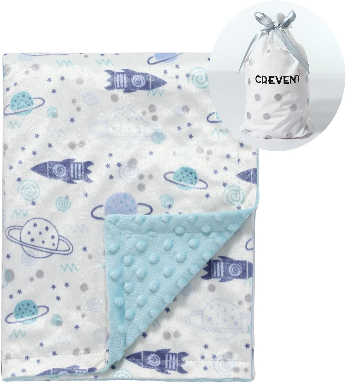 CREVENT Mink Nursery Blanket for Girls Boys Unisex, Soft Comfy Receiving Blanket...