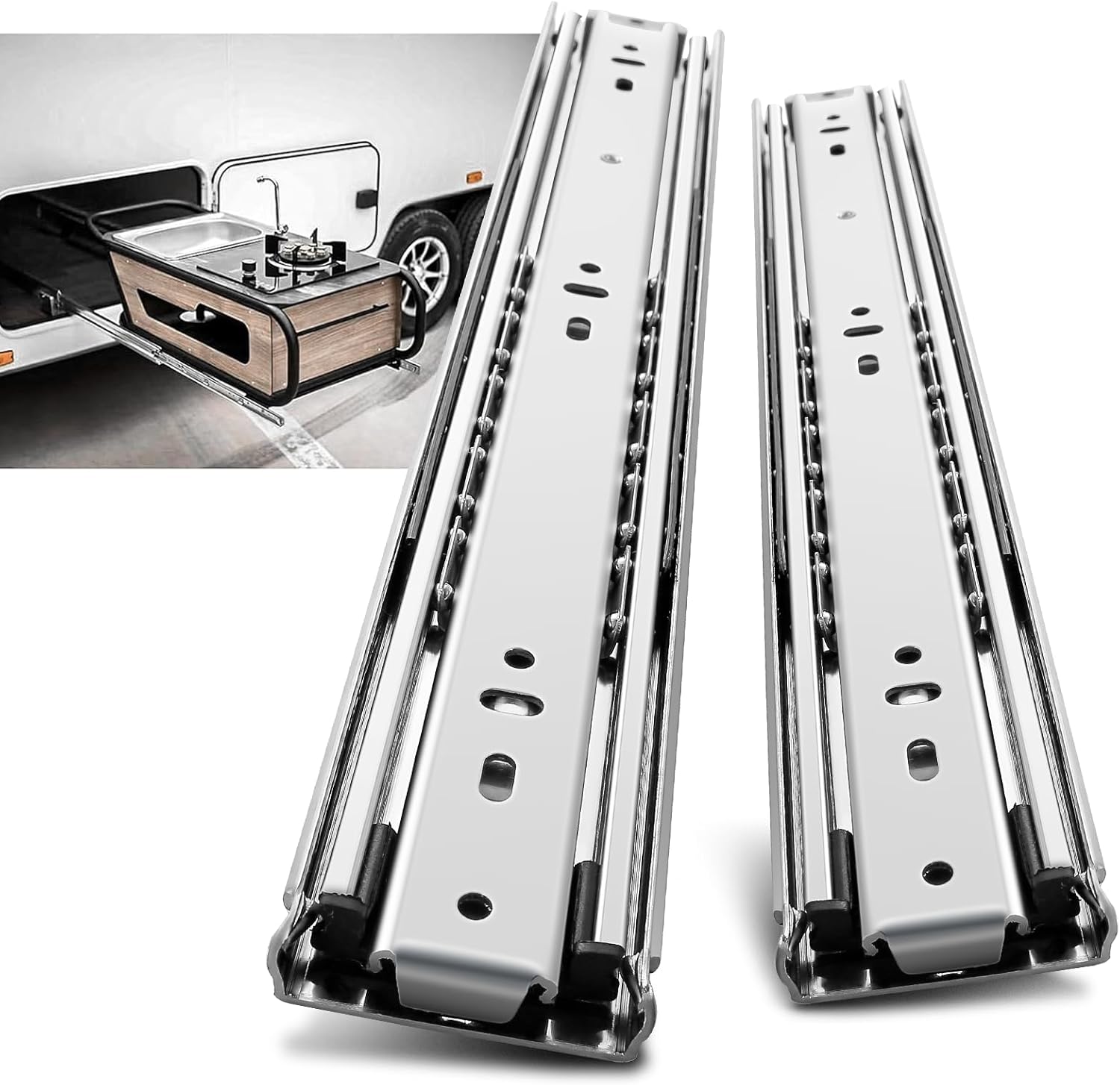 AOLISHENG Heavy Duty Drawer Runners Strong Drawer Slides Without Lock Draw Runne...