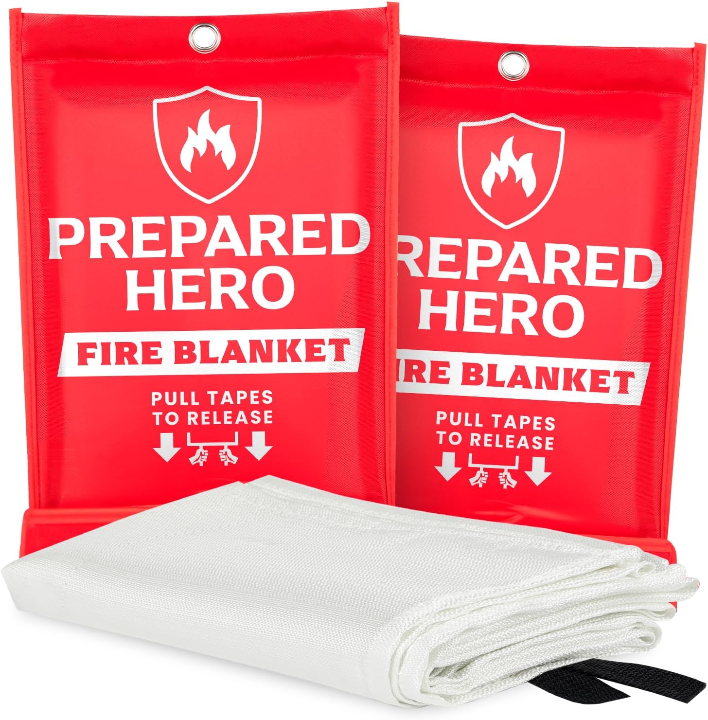 Prepared Hero Emergency Fire Blanket - 2 Pack - Fire Suppression Blanket for Kit...