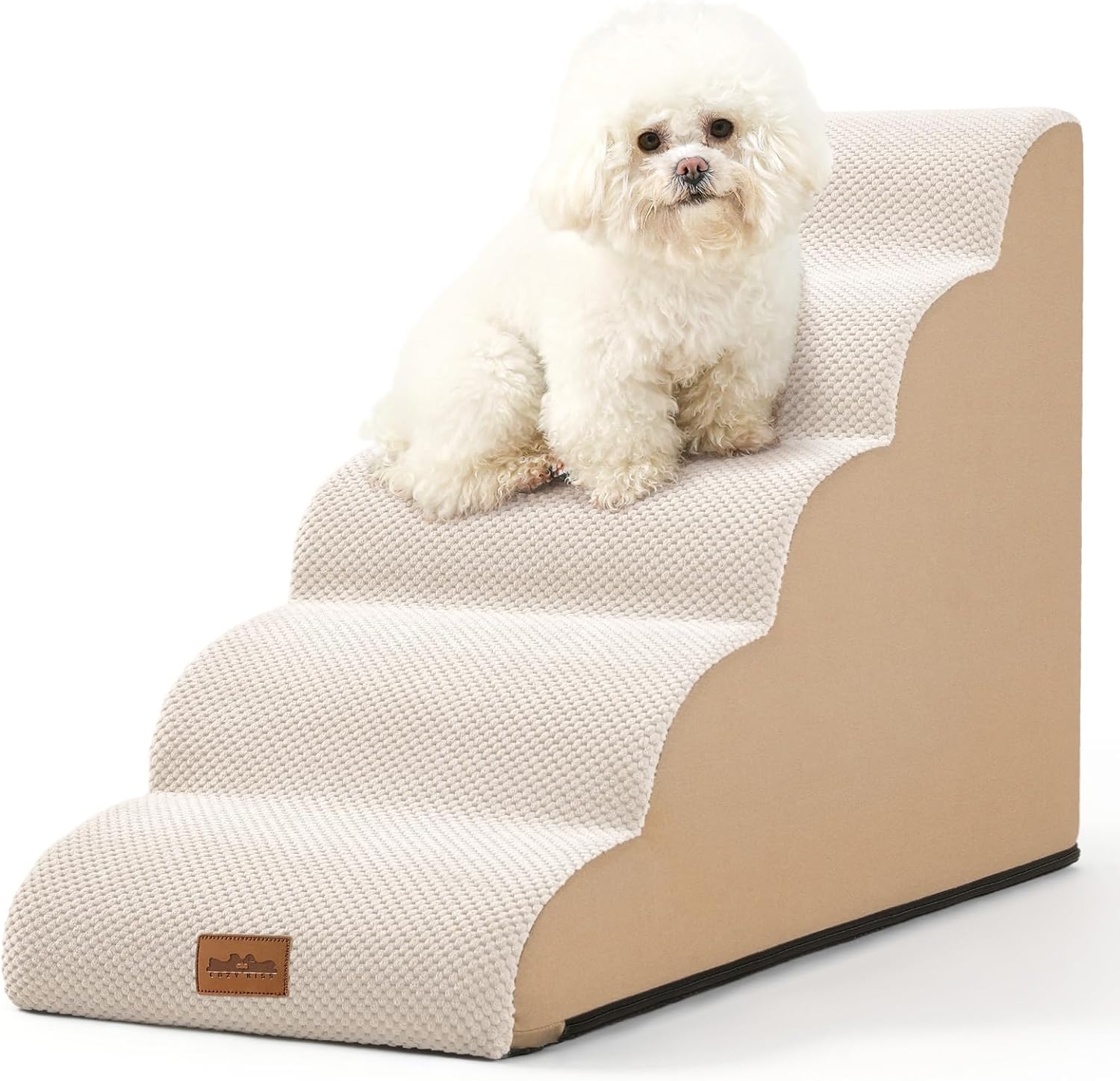 Dog Stairs for High Bed 22.6" H, Small Pet Steps with Leakproof Cover, High Dens...
