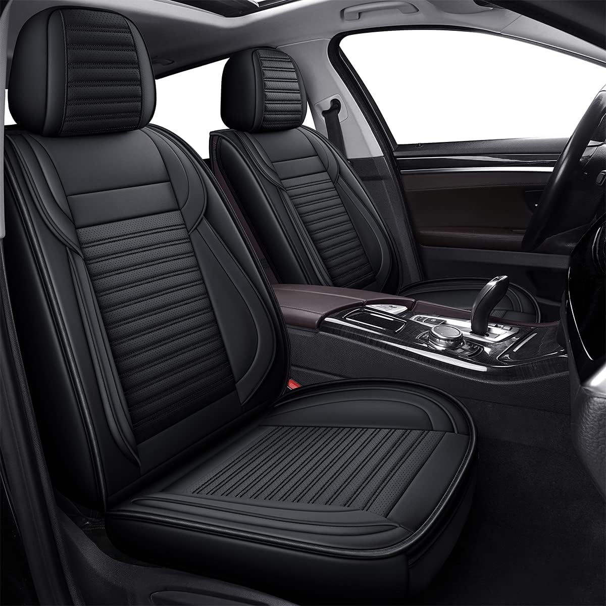 LINGVIDO Car Seat Covers,Breathable and Waterproof Faux Leather Automotive Seat...