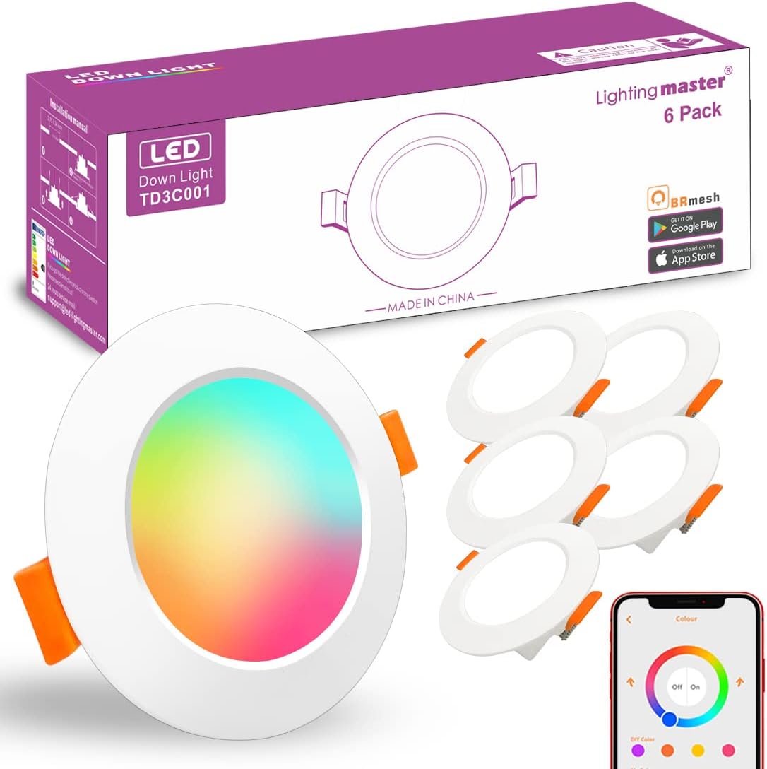 Led Downlights for Ceiling 3 inch 7W for Alexa，Bluetooth Smart Ceiling Spot Lig...