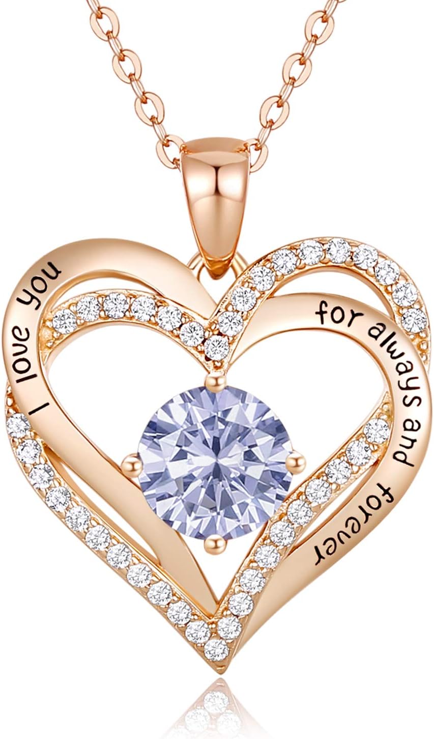 CDE Forever Love Heart Necklaces for Women, Wedding Anniversary, Birthday Gift f...