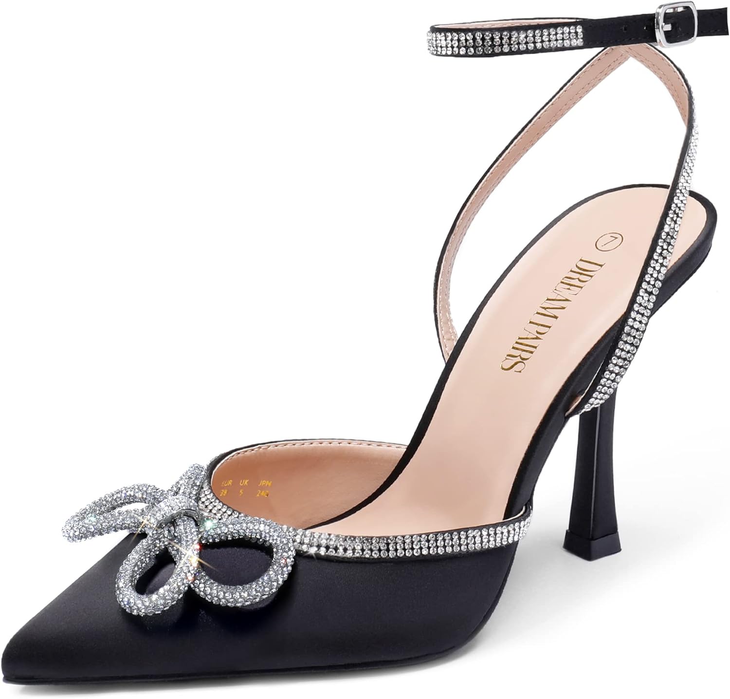 DREAM PAIRS Women's High Heels Destiny Closed Toe Strappy Heels Sexy Rhinestone...