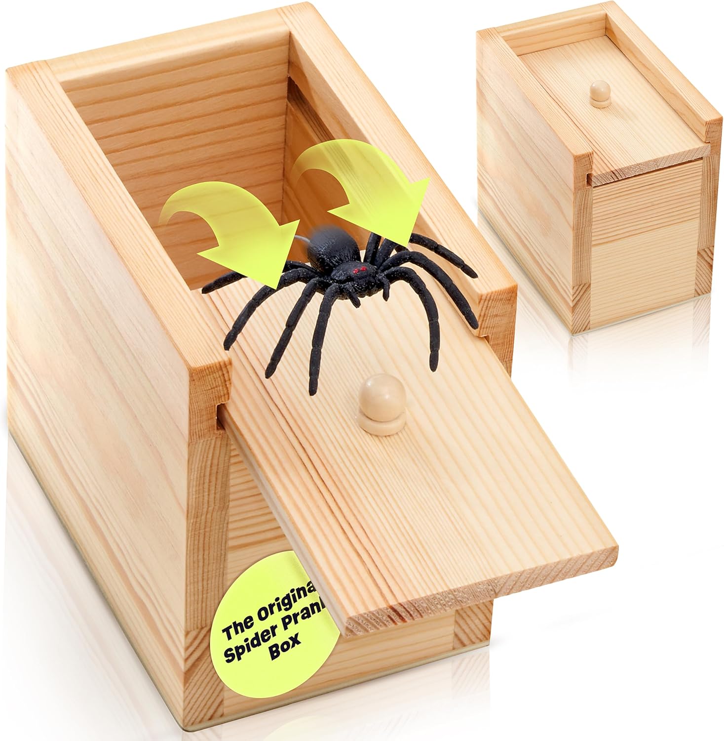 The Original Spider Prank Box- Funny Wooden Box Toy Spider Prank, Hilarious Chri...