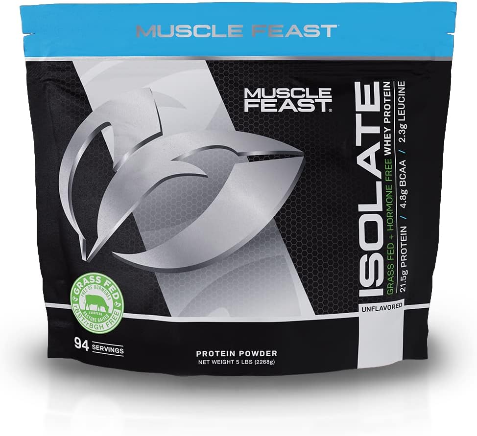 Muscle Feast Grass-Fed Whey Protein Isolate, All Natural Hormone Free Pasture Ra...