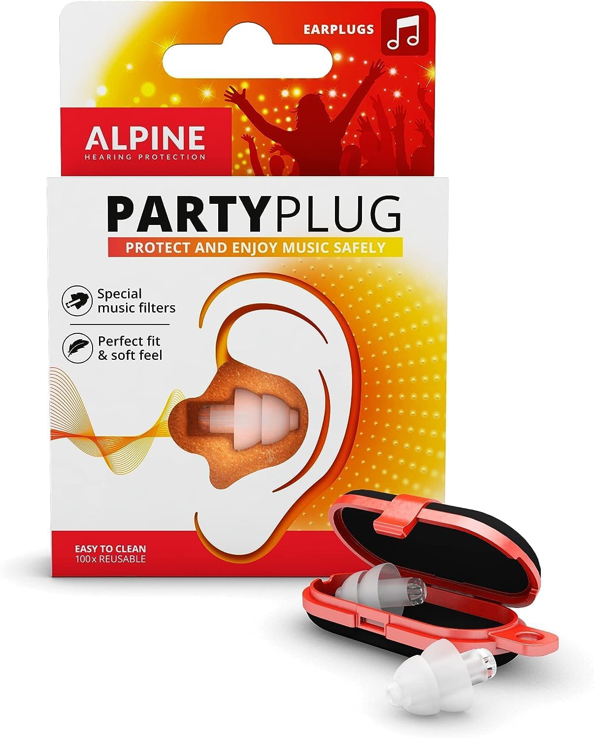 Alpine PartyPlug Ear Plugs for Concerts – Noise Cancelling Ear Plugs for Party a...