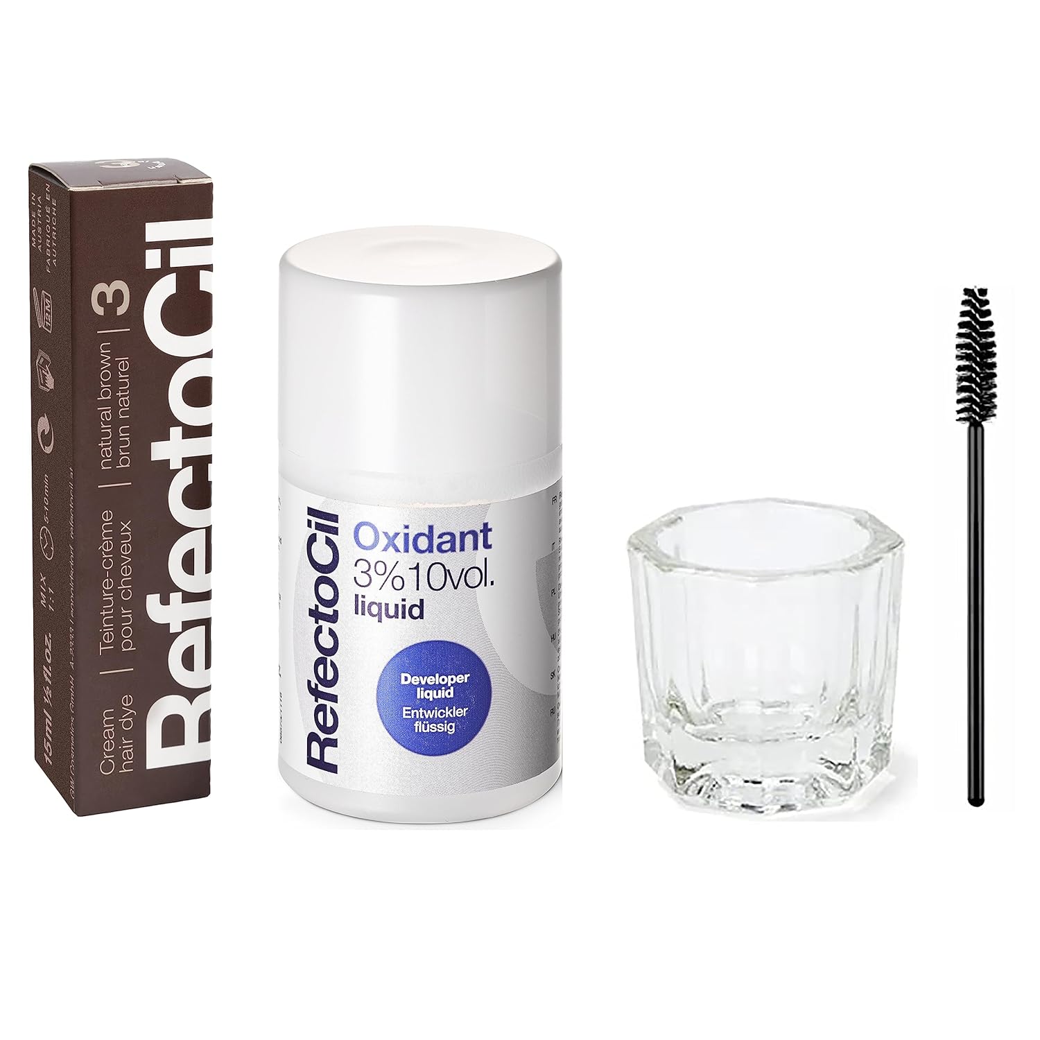 RefectoCil Hair Tinting Kit Includes Cream Hair Dye + Liquid Oxidant 3% + Mixing...