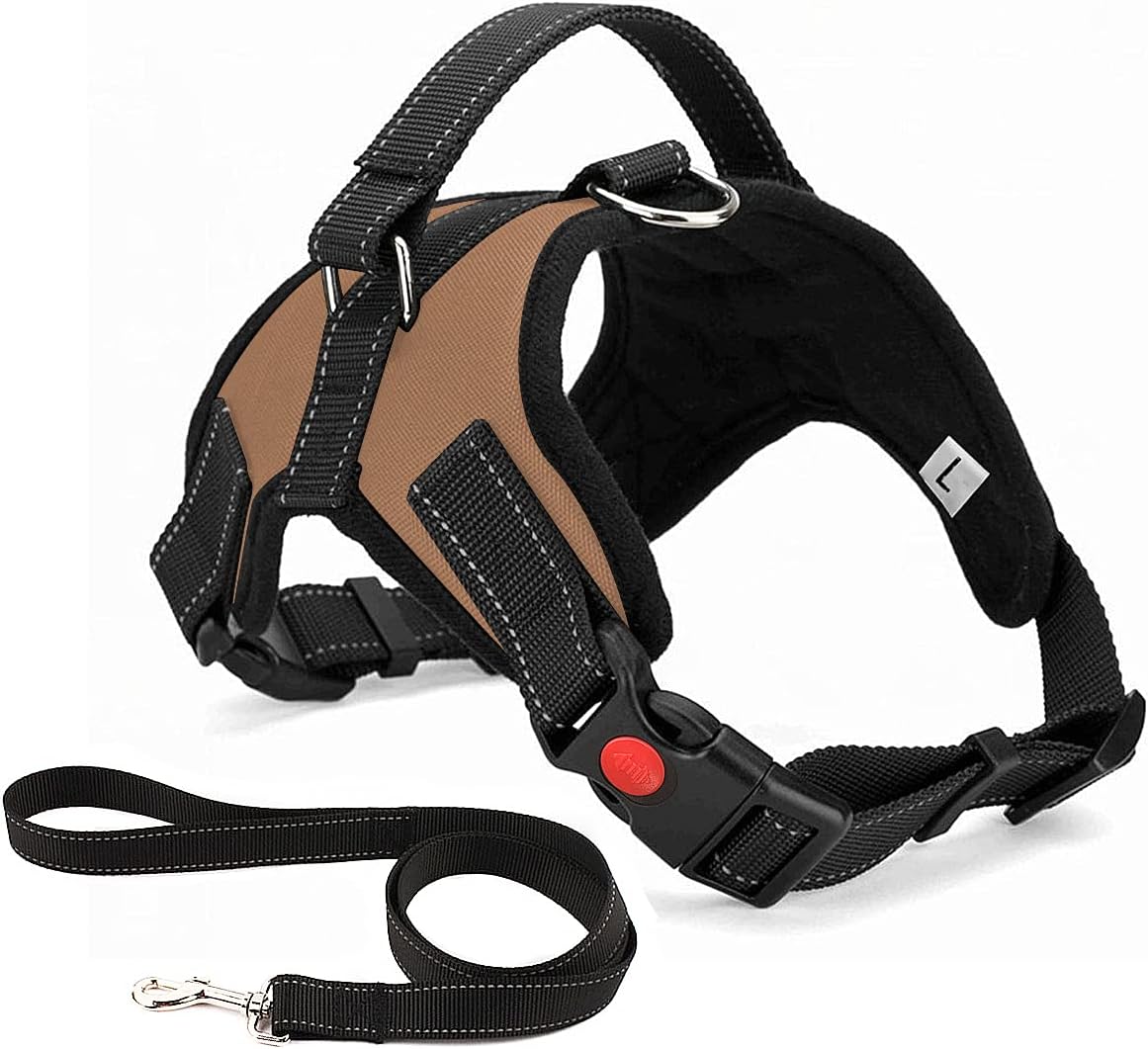 Musonic No Pull Dog Harness, Breathable Adjustable Comfort, Free Leash Included,...