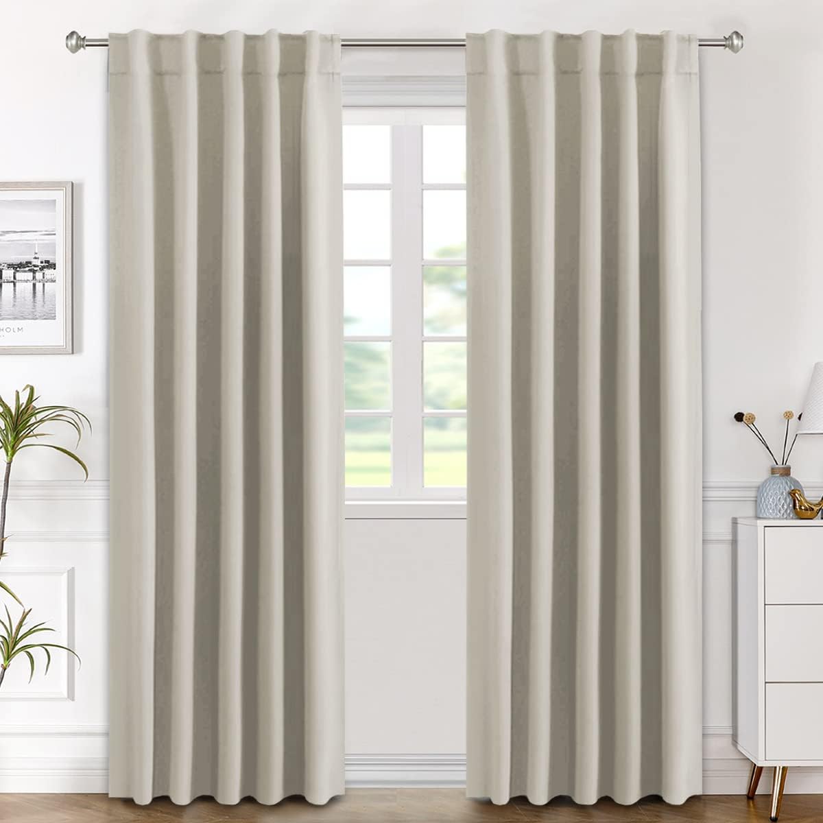 H.VERSAILTEX Blackout Curtains Thermal Insulated Window Treatment Panels Room Da...
