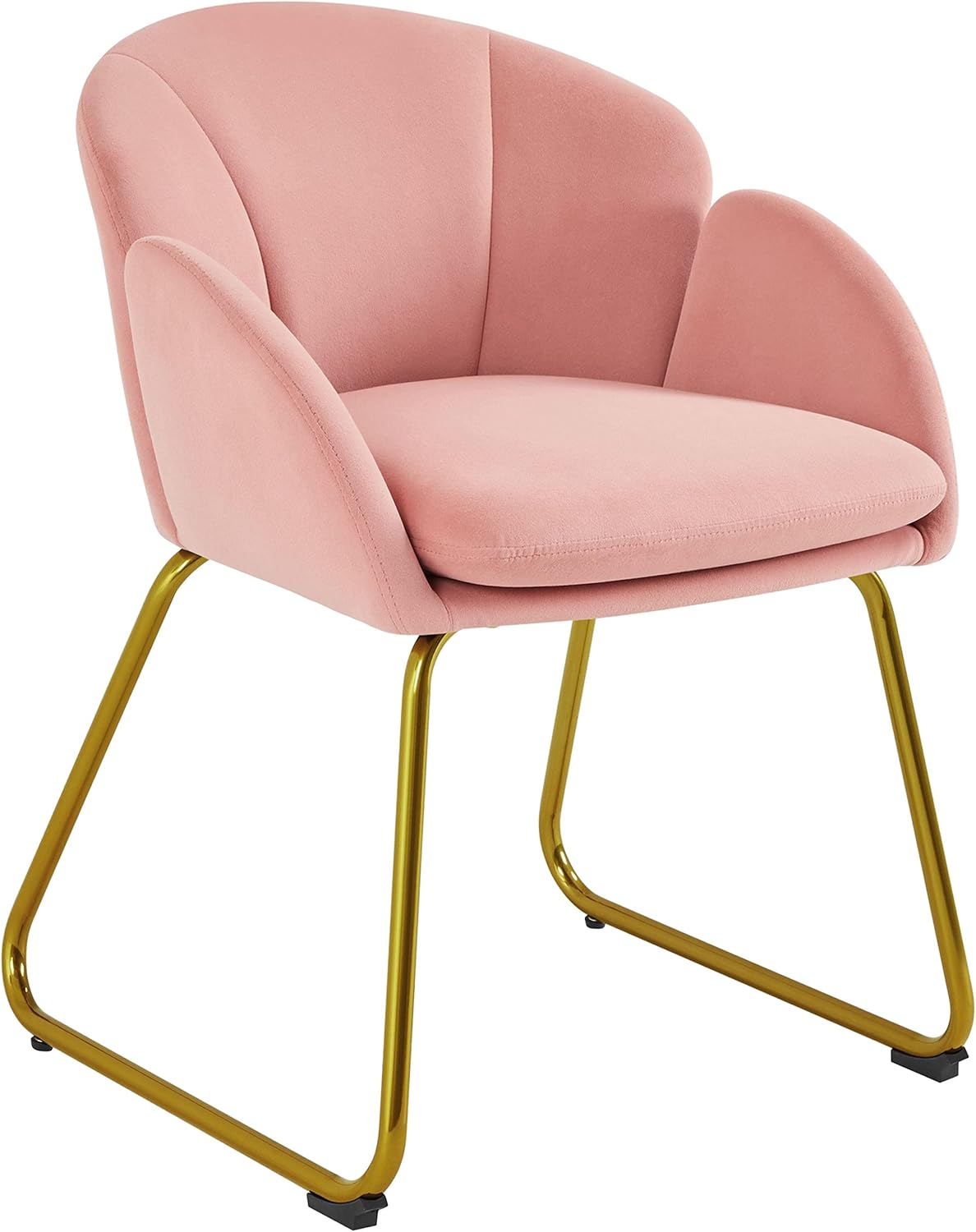 Yaheetech Flower Shape Velvet Vanity Chair Armchair, Modern Side Chair Makeup Ch...