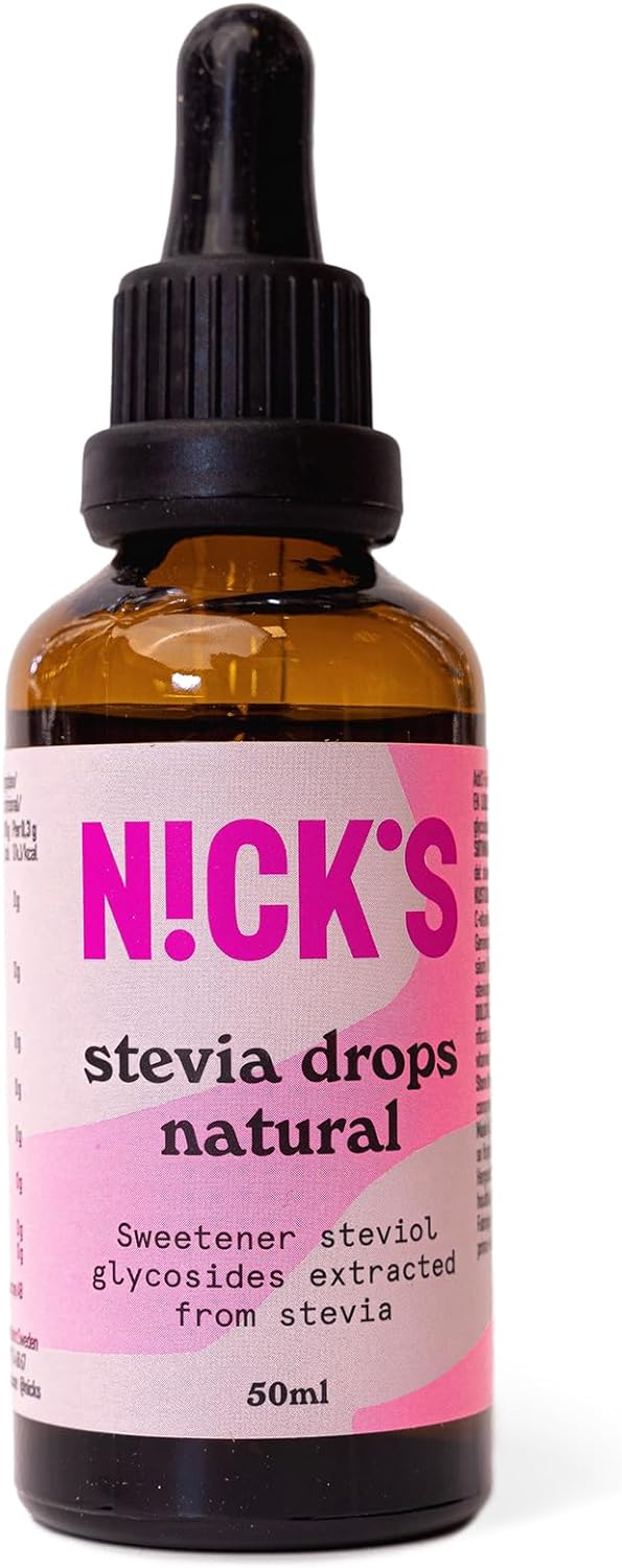 NICKS Stevia Drops (50ml) Natural Sugar Free Zero Calorie Liquid Keto Sweetener...