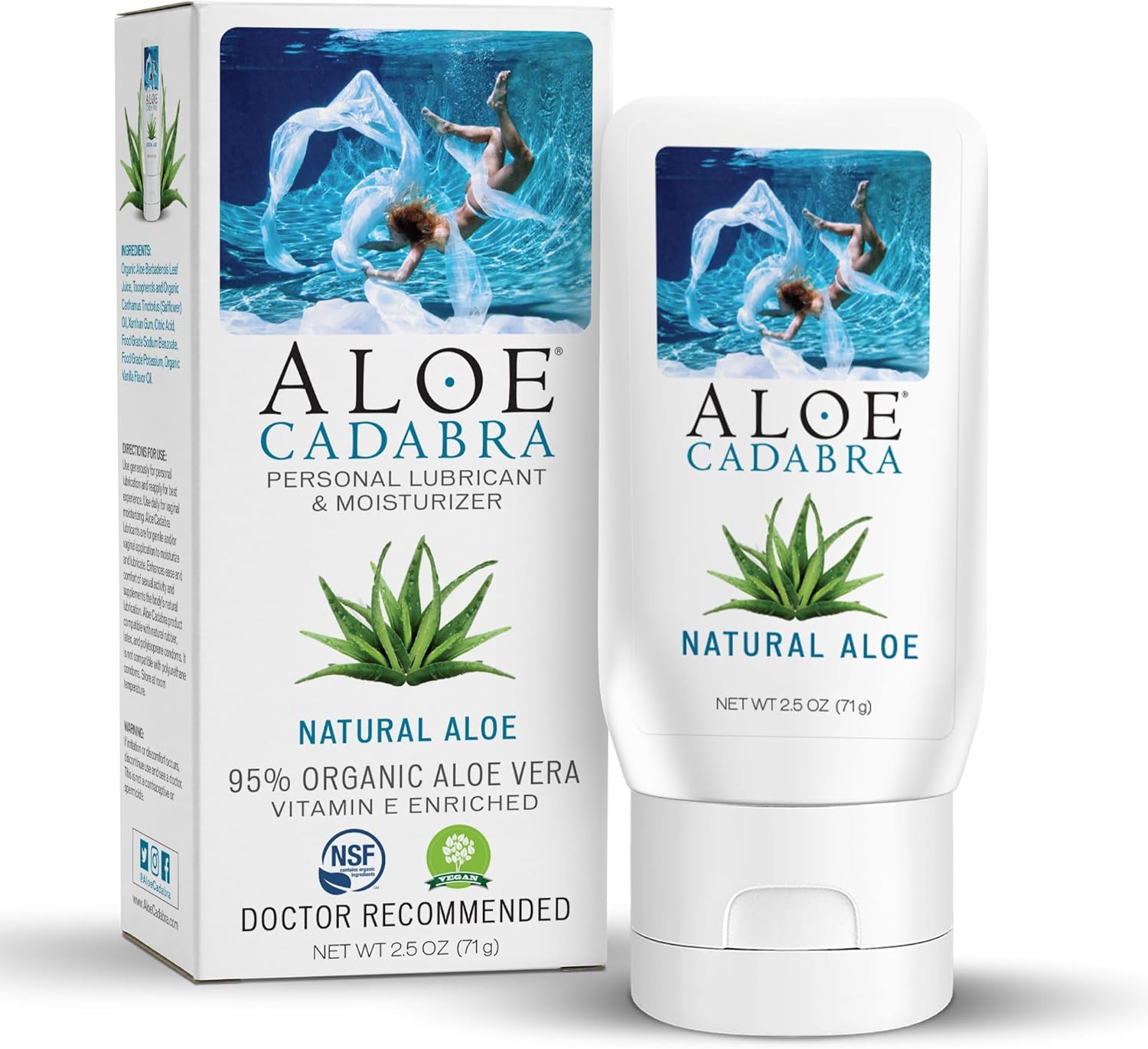 Aloe Cadabra Natural Water Based Personal Lubricant and Vaginal Moisturizer, Org...