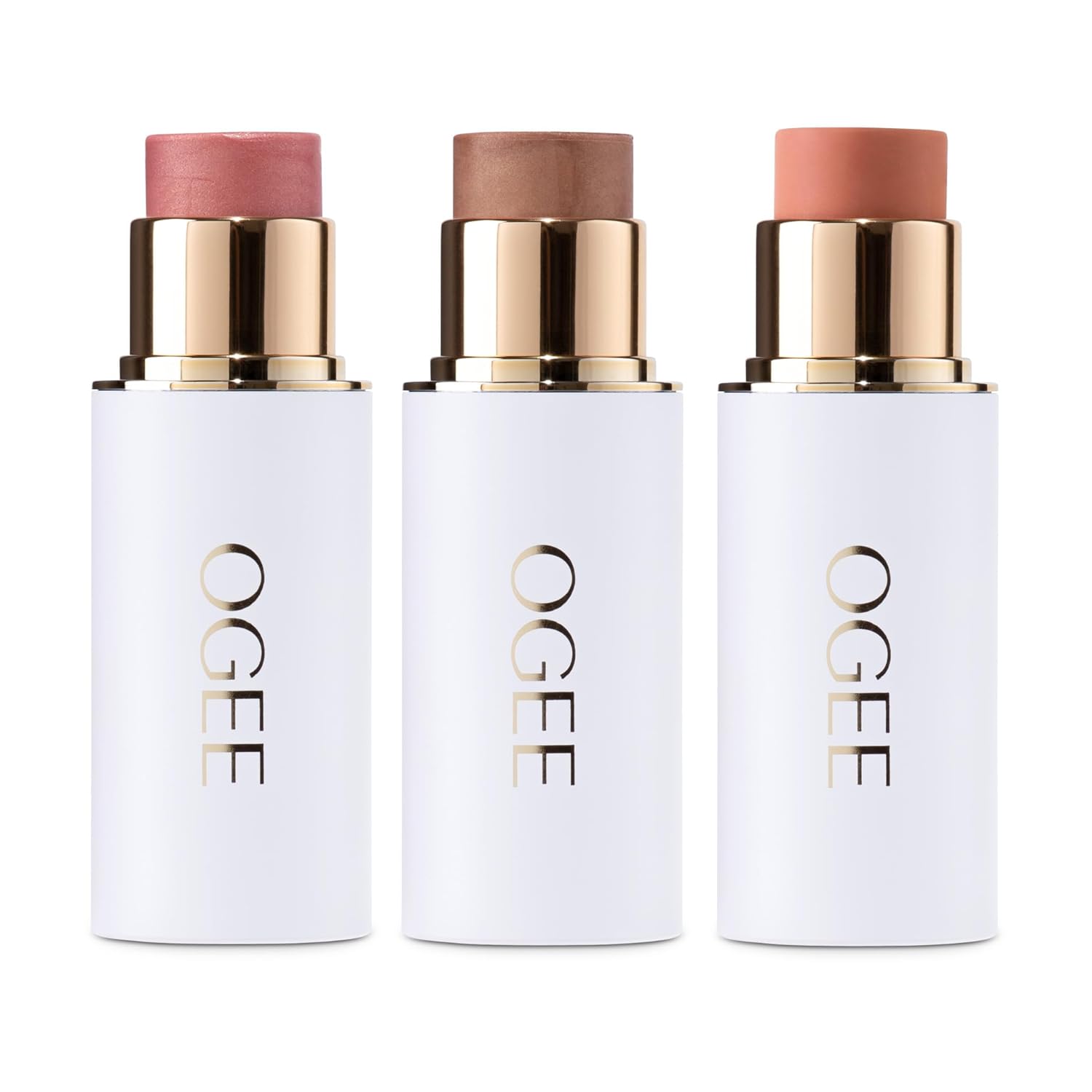 Ogee Face Stick Trio - Golden Contour Stick Makeup Collection - Certified Organi...