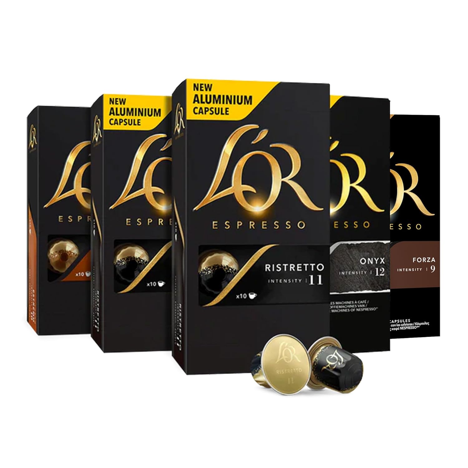 L'OR Espresso Capsules, 50 Count Intense Variety Pack, Single-Serve Aluminum Cof...
