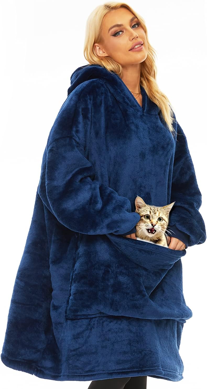 Wearable Blanket Hoodie for Adults Women Men,Oversized Soft Warm Sherpa Fleece H...