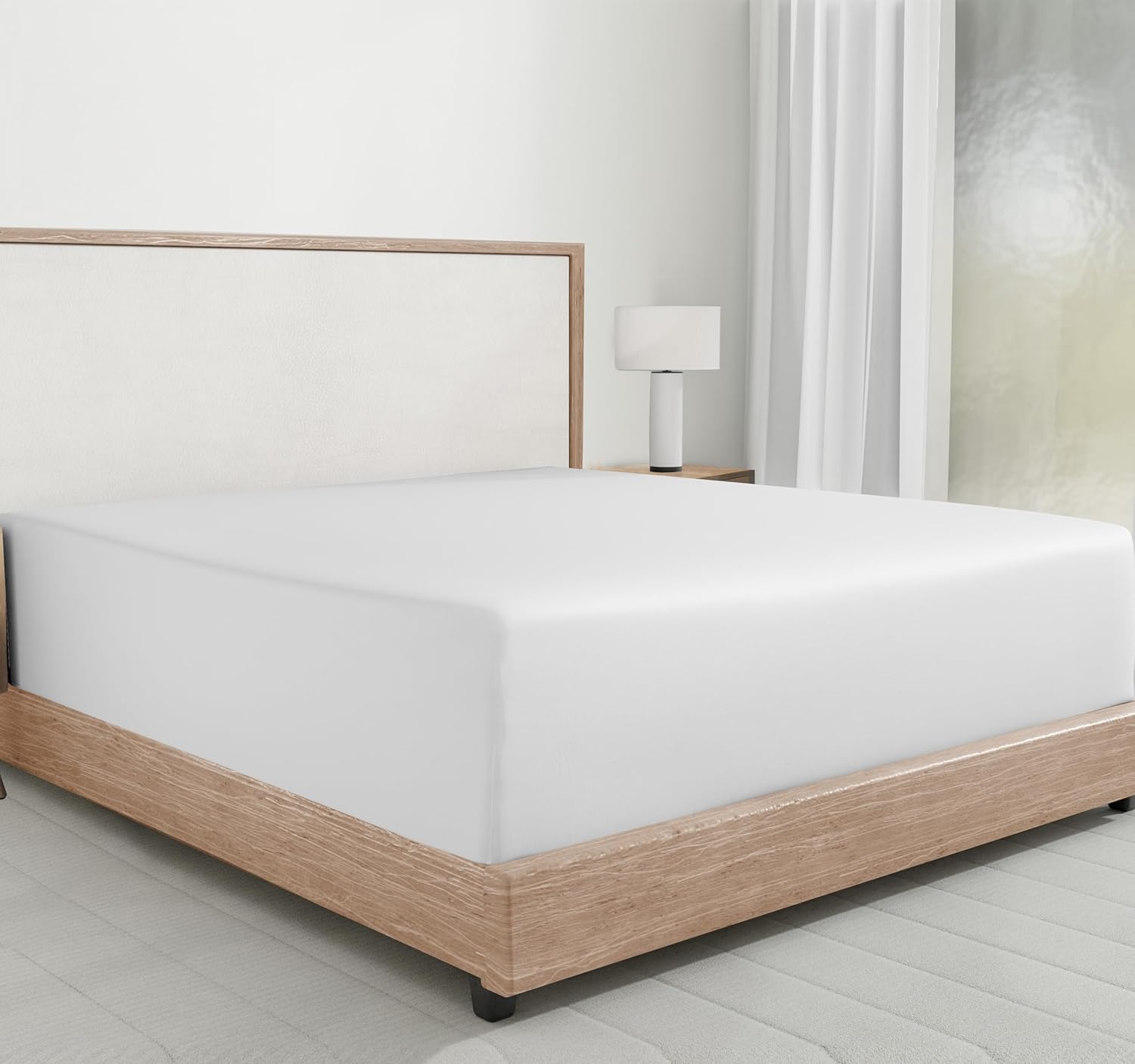 California Design Den Single Fitted Sheet Only - Soft 100% Cotton Bed Sheets, Sa...