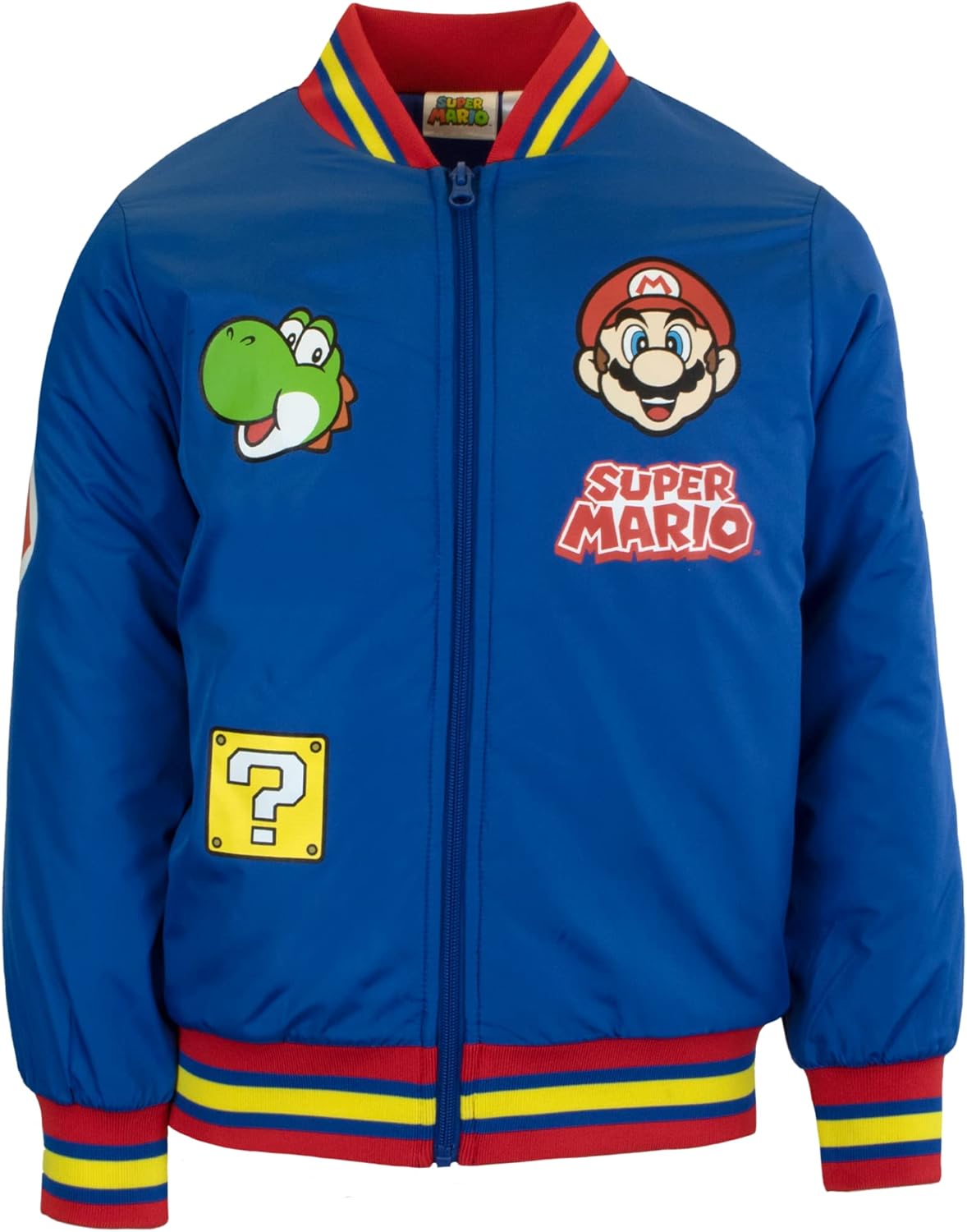 Nintendo Super Mario Bomber Jacket, Mario and Luigi Bomber Jacket 8 Mario Blue