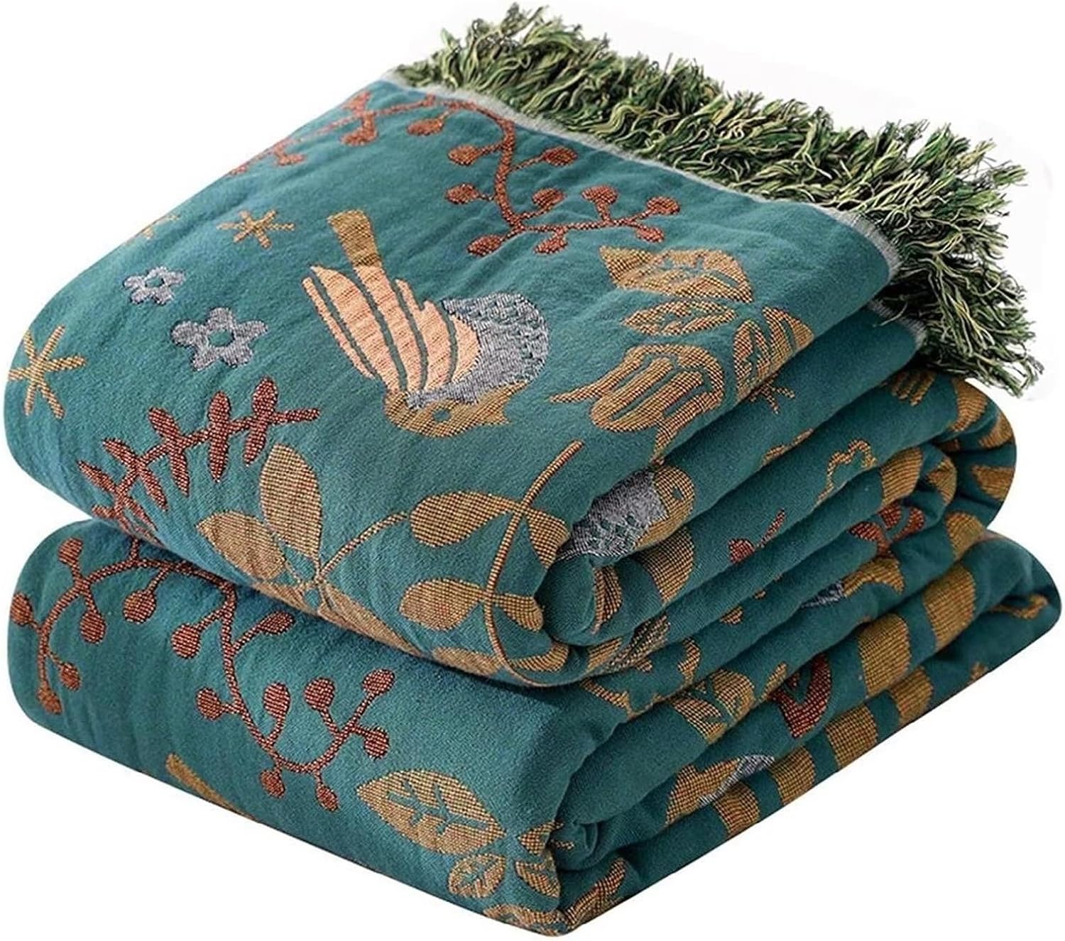 MSGKV Boho Throw Blanket 100% Cotton Blankets for Bed Couch 60''x80'', Soft Fall...