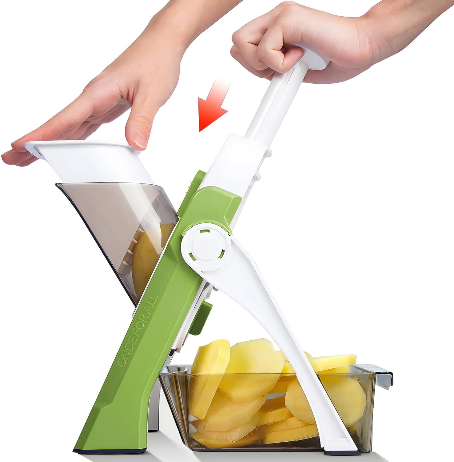 ONCE FOR ALL Safe Mandoline Slicer, Multi Vegetable Chopper, Potato Slicer for K...