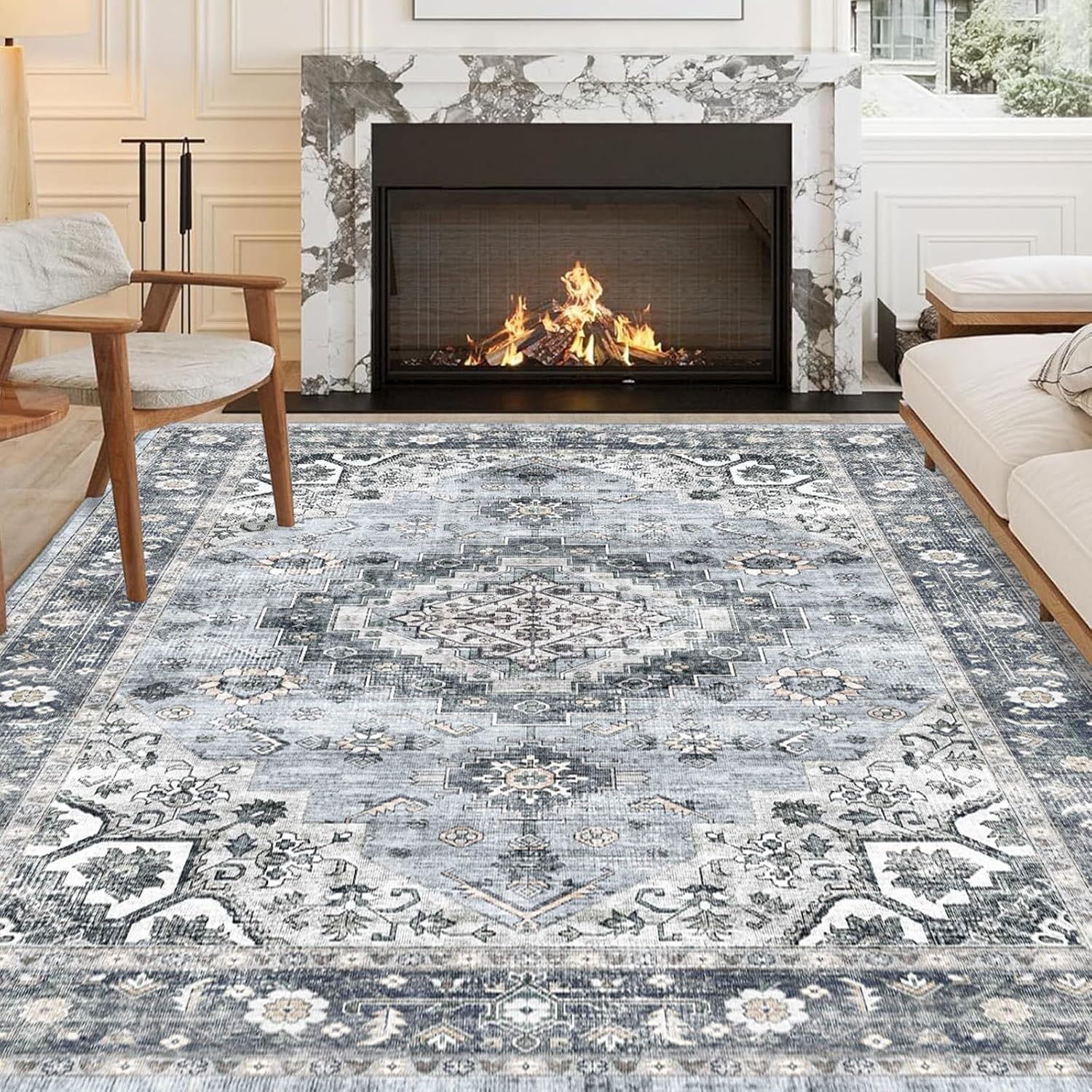 6x9 Area Rugs - Machine Washable Area Rugs 6x9 for Living Room, Soft Washable Ru...