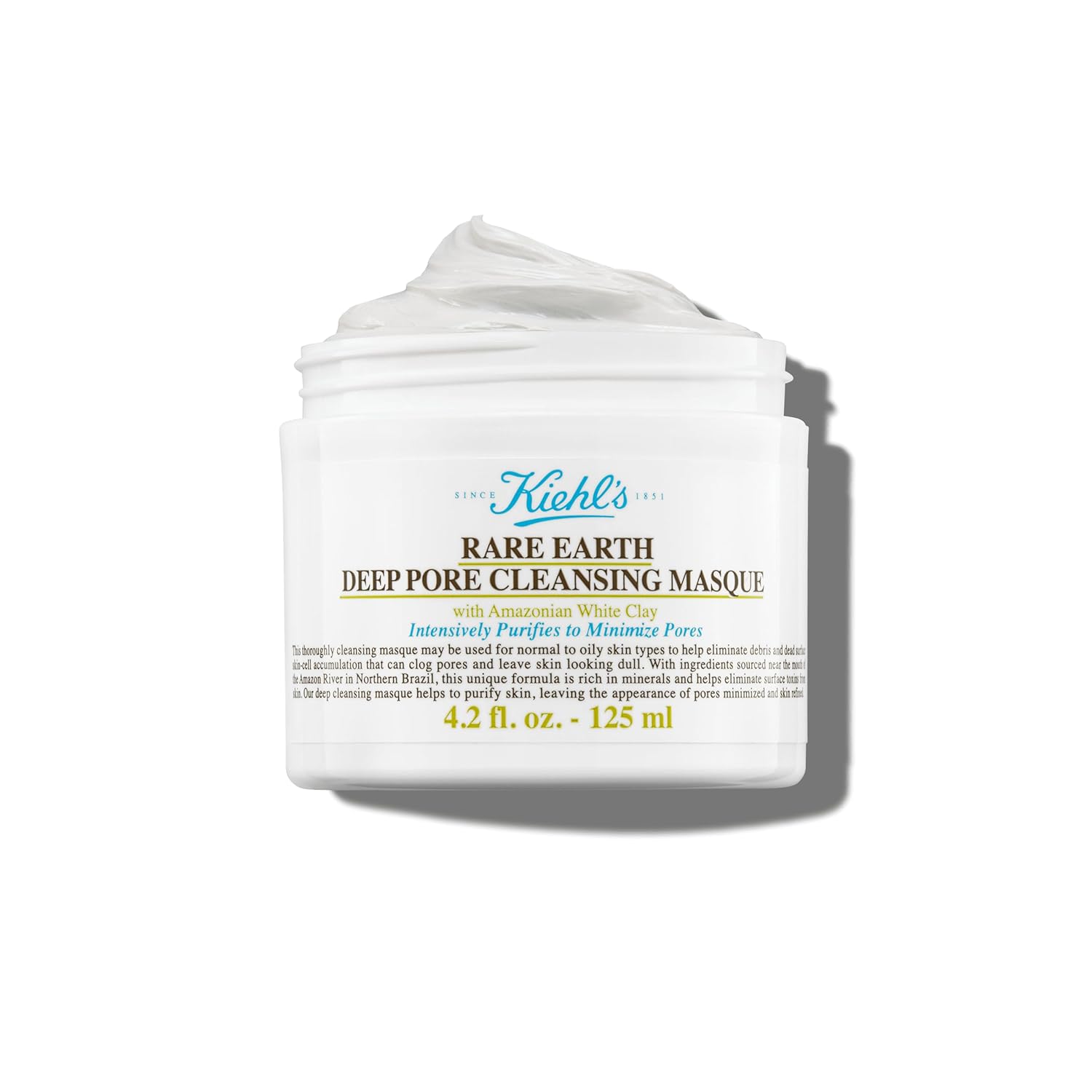 Kiehl's Rare Earth Deep Pore Cleansing Mask, Pore-Minimizing Face Mask for Clogg...