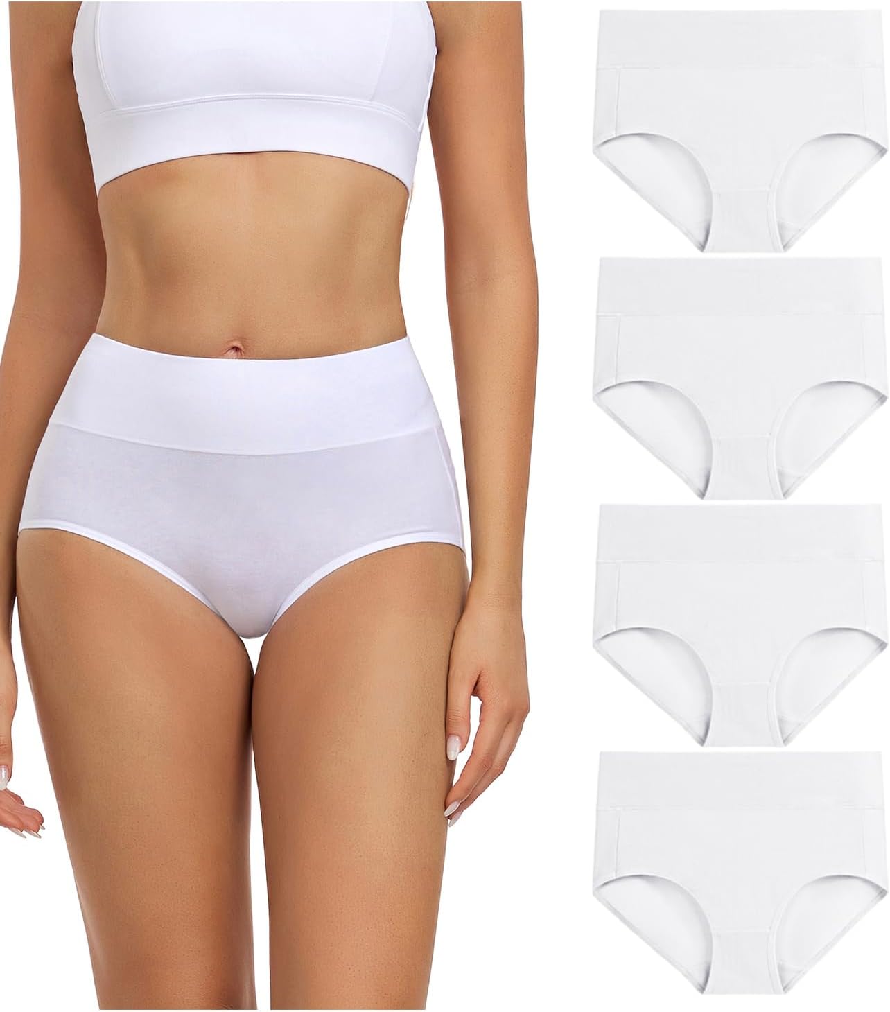wirarpa Ladies Knickers Cotton Full Briefs High Waisted Underwear Panties for Wo...