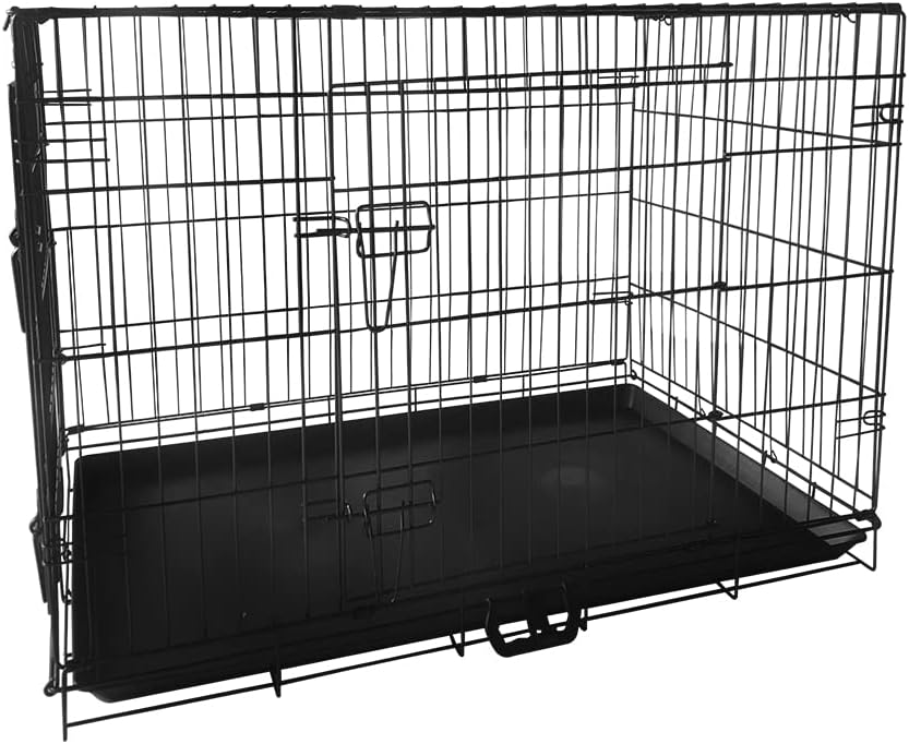 Signzworld Puppy Dog Crate 2 Doors 36 inch with Removal Tray Folding Metal Pet T...