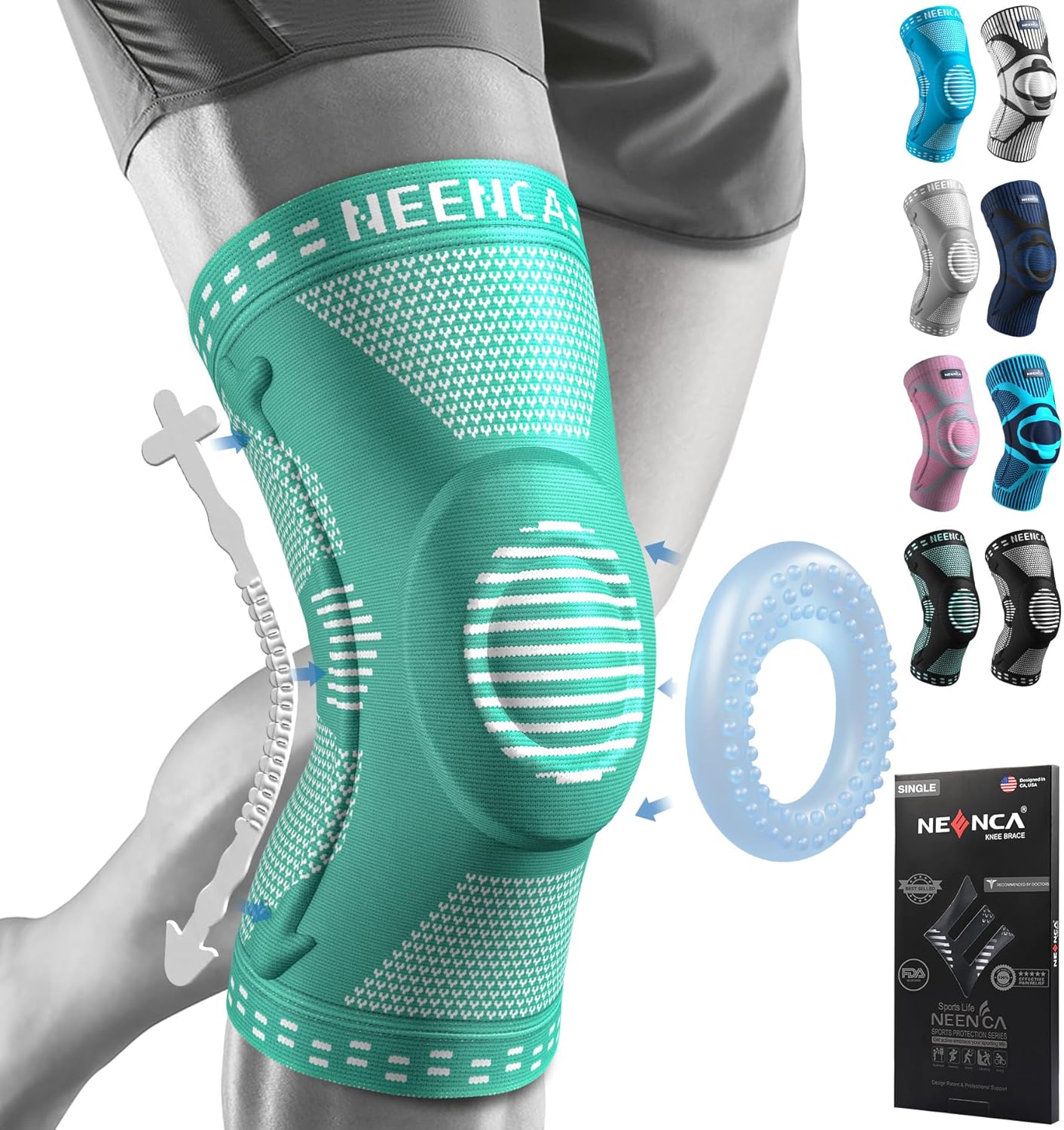 NEENCA Professional Knee Brace for Women/Men, Knee Support with Patella Pad & Si...