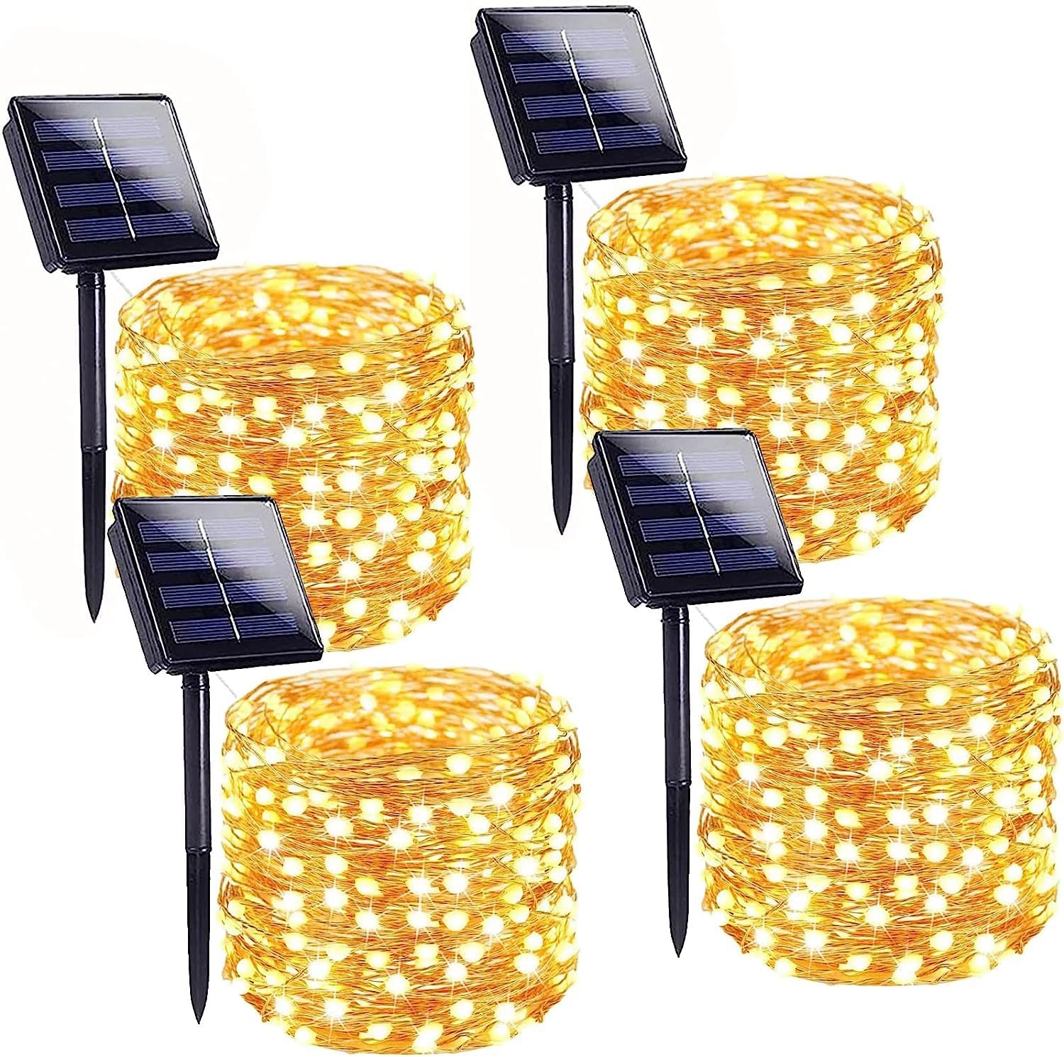 Solar String Lights Outdoor, 4 Pack 160FT 400 LED Solar Twinkle Lights for Outsi...