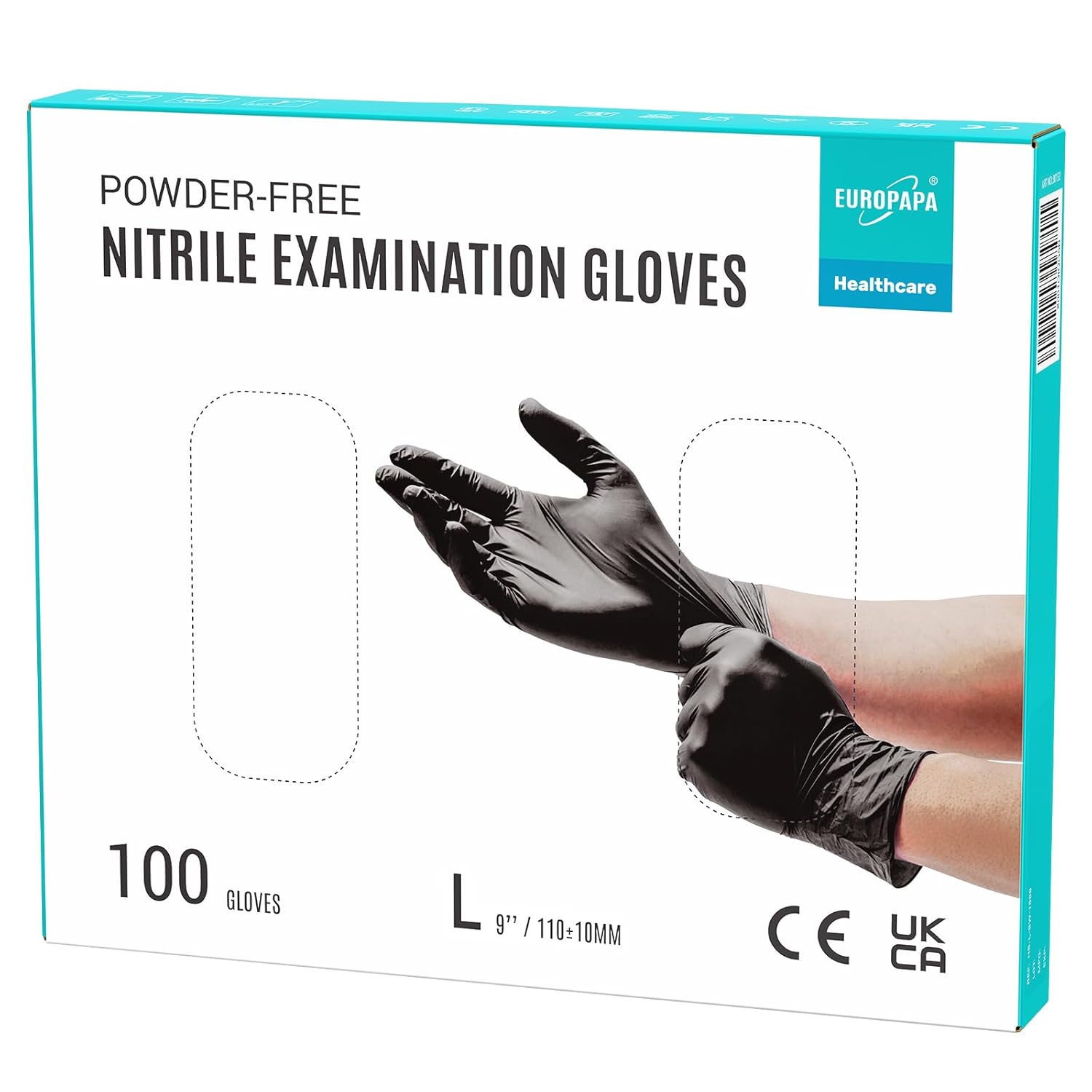 EUROPAPA® 100 x Nitrile Gloves Box Disposable Gloves, Examination Gloves, Powder...