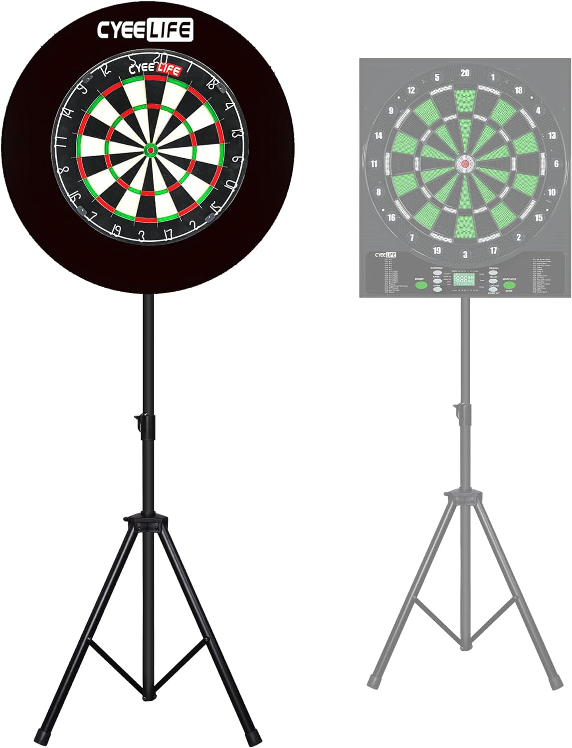 CyeeLife Dartboard Stand, Professional Portable Tripod Dartboard Travel Stand, B...