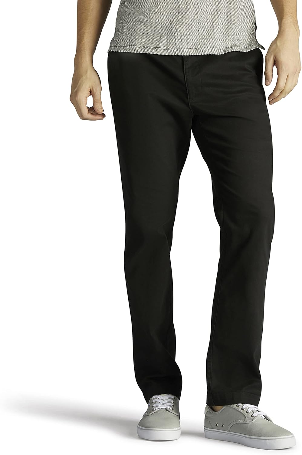 Lee Men's Extreme Motion Flat Front Slim Straight Pant 31W x 32L Black