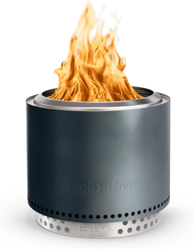 Solo Stove Bonfire 2.0 with Stand, 19.5 Inch Smokeless Fire Pit with Removable A...