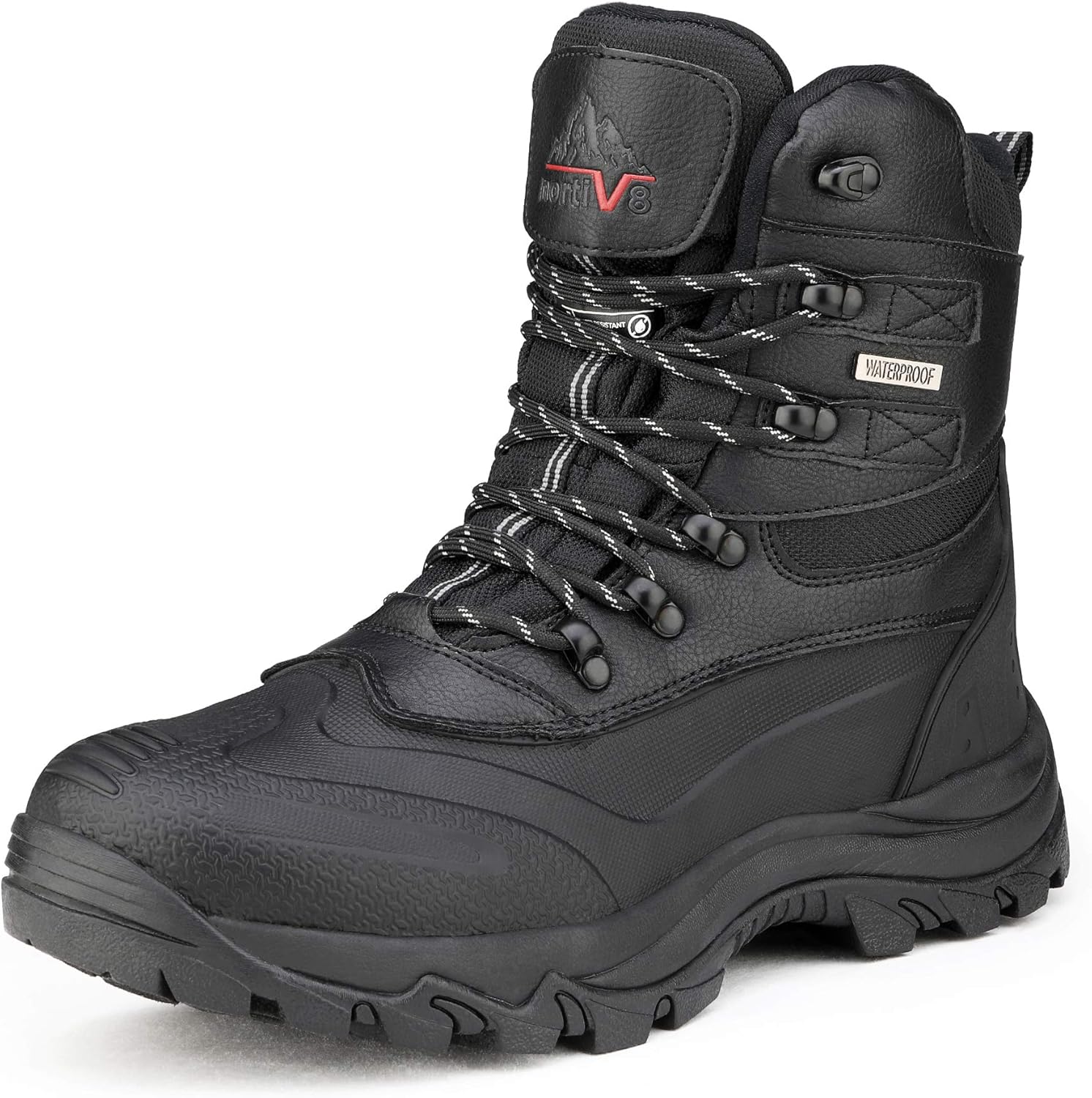 NORTIV 8 Men's Insulated Waterproof Construction Rubber Sole Winter Snow Ski Boo...