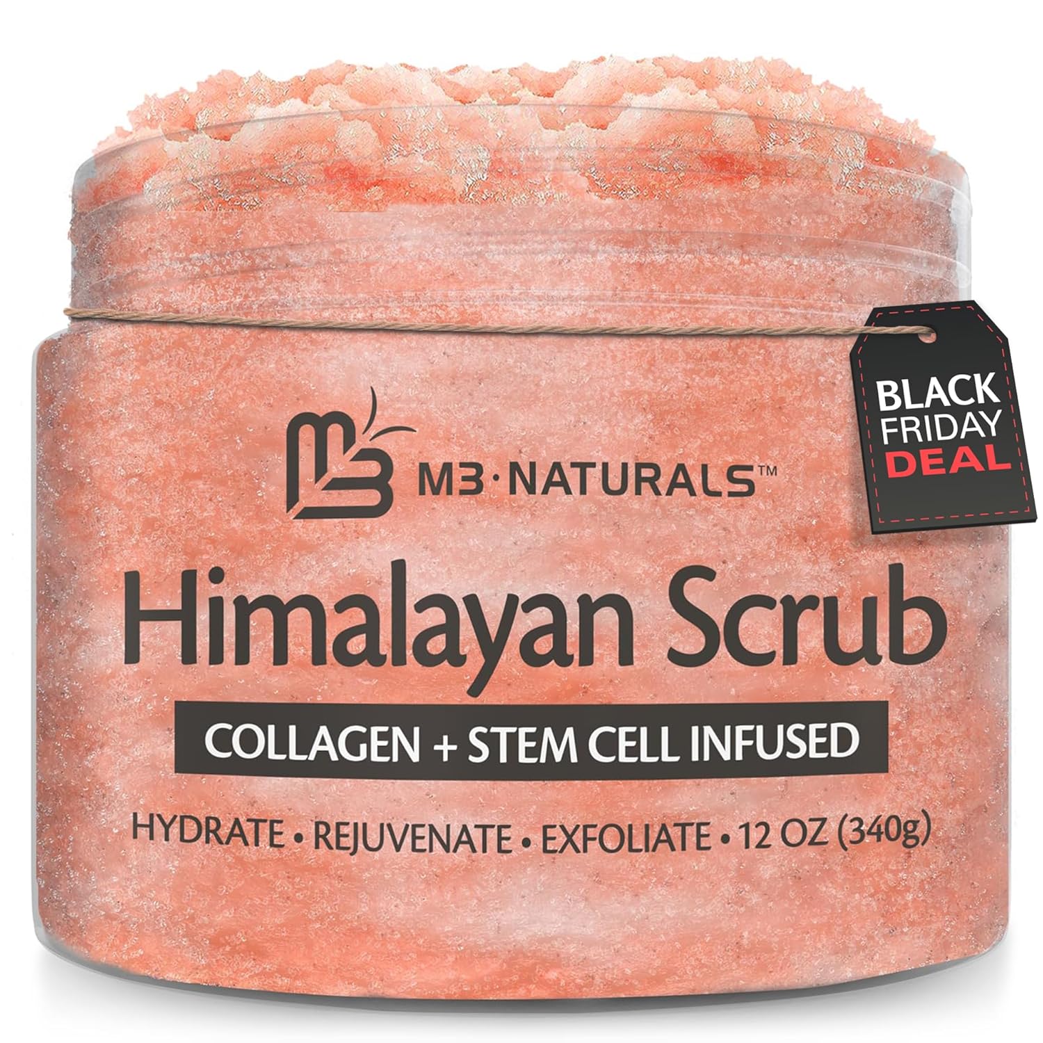 Himalayan Salt Scrub Face Foot & Body Exfoliator Infused with Collagen and Stem...