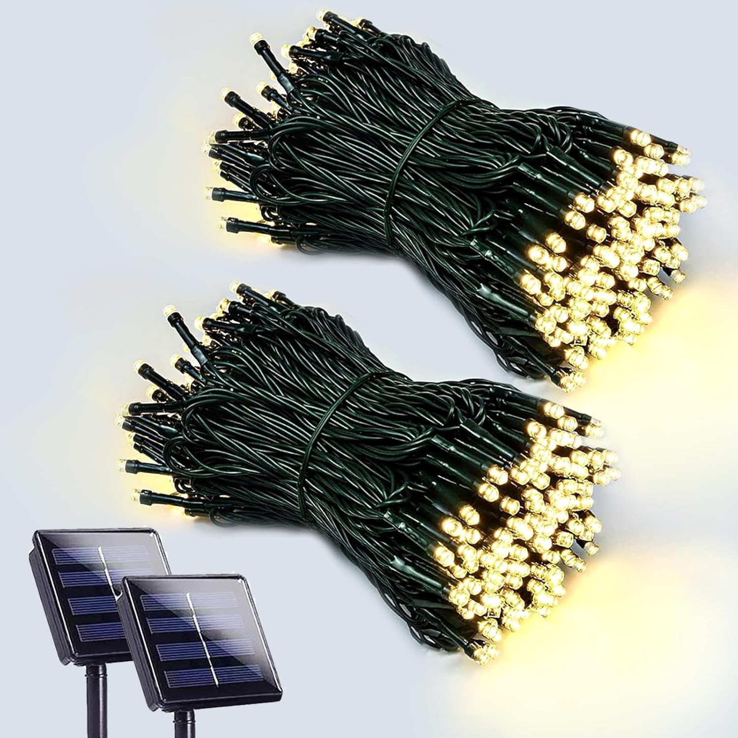 2-Pack 200 LED Solar String Lights for Outside, Solar Christmas Lights Outdoor W...