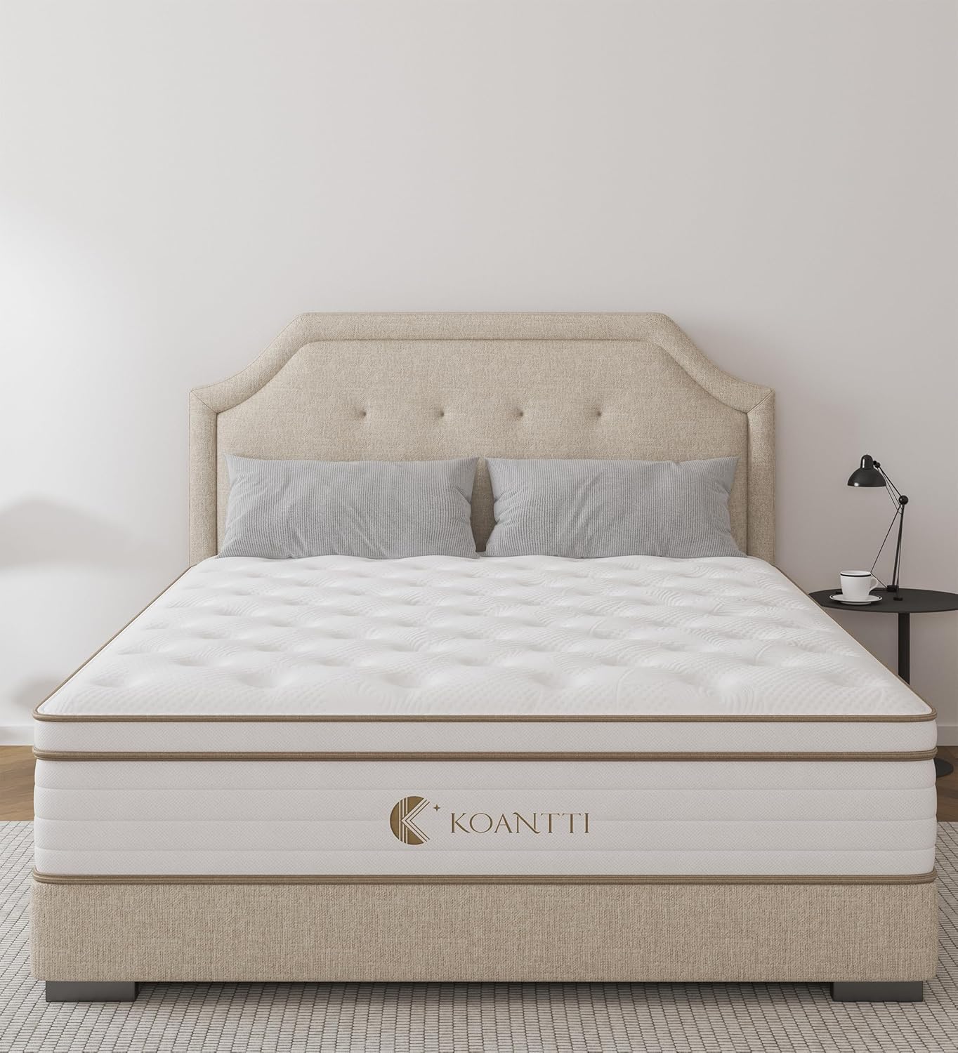 Queen Size Mattress,10 Inch Grey Memory Foam Hybrid Queen Mattresses in a Box,In...