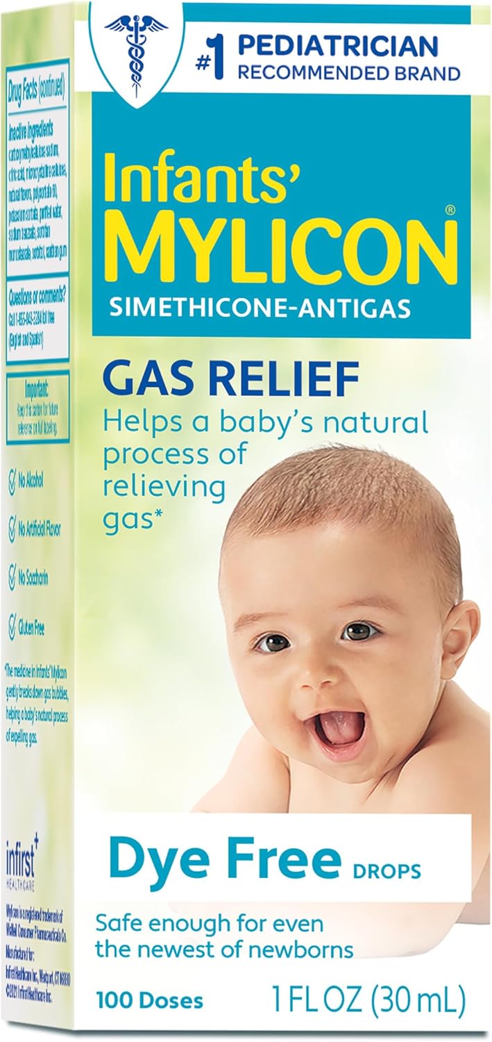 MYLICON Infants Gas Relief Drops for Infants and Babies, Dye Free Formula, 1 Flu...