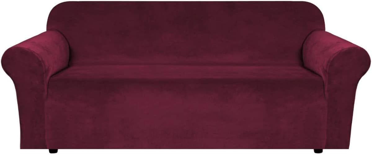 H.VERSAILTEX Stretch Velvet Sofa Covers for 3 Cushion Couch Covers Sofa Slipcove...