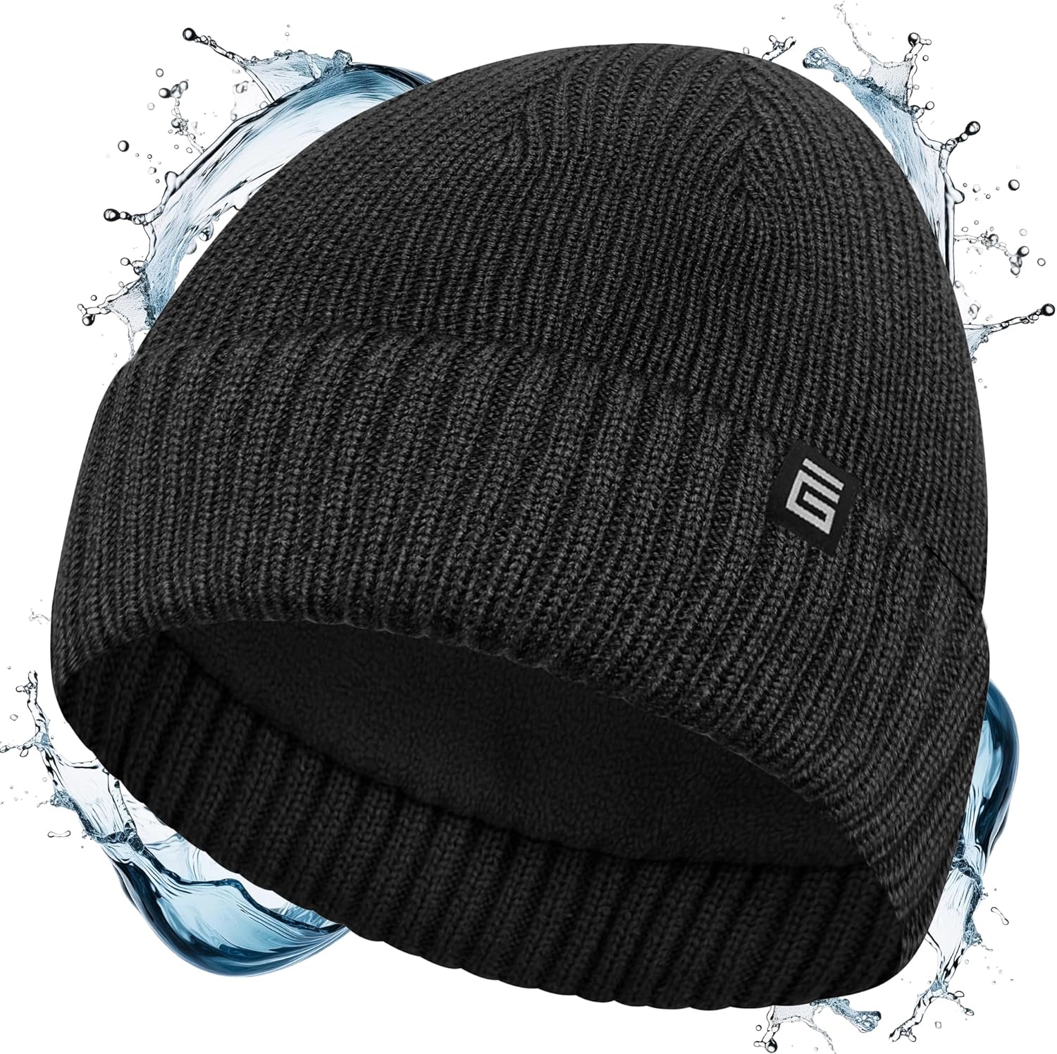 Giovici Wooly Waterproof Beanie Hat for Men and Women - Stretchy Fleece Lined Wa...