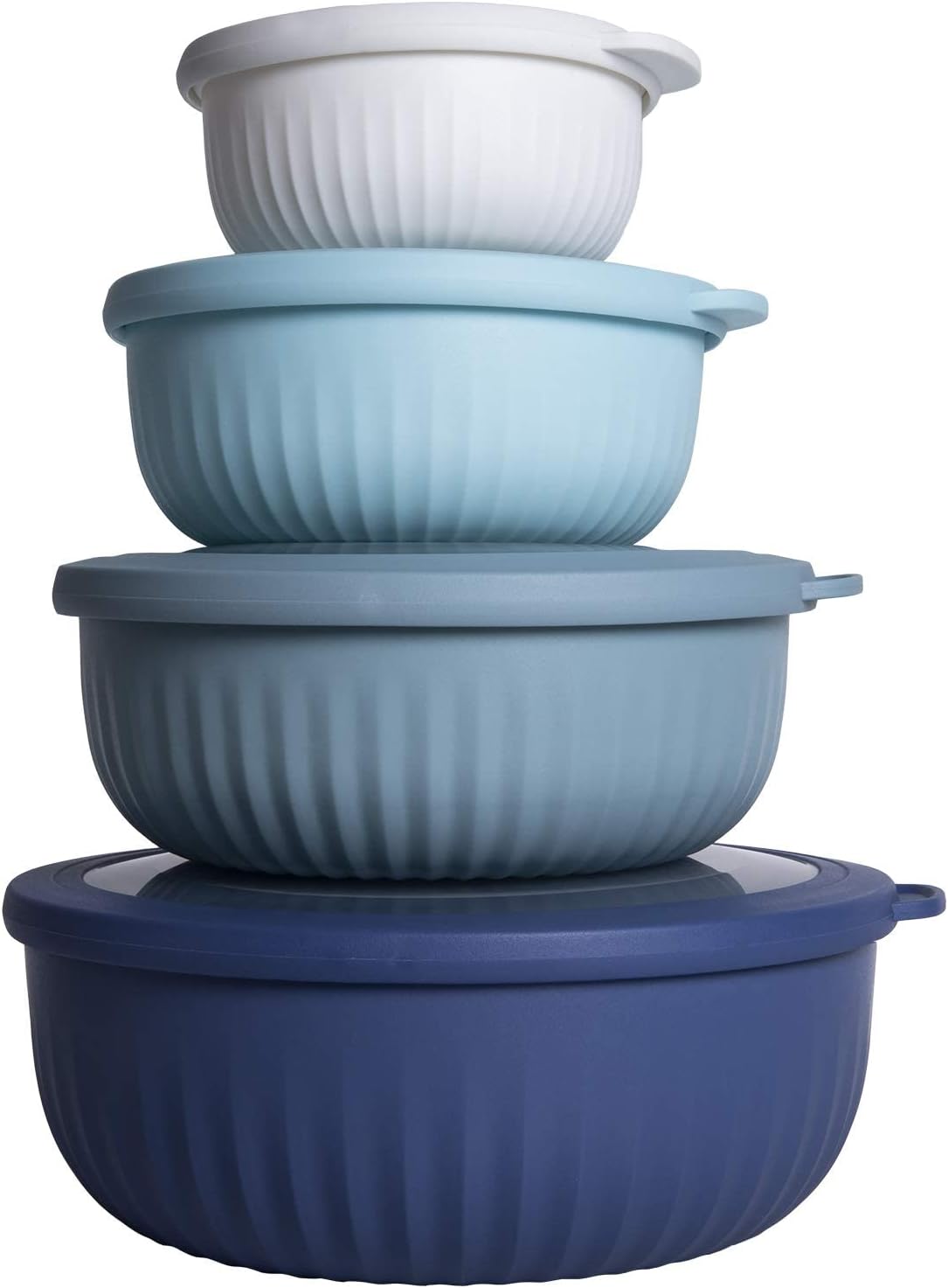 COOK WITH COLOR Prep Bowls with Lids- Wide and Deep Nesting Plastic Small Mixing...