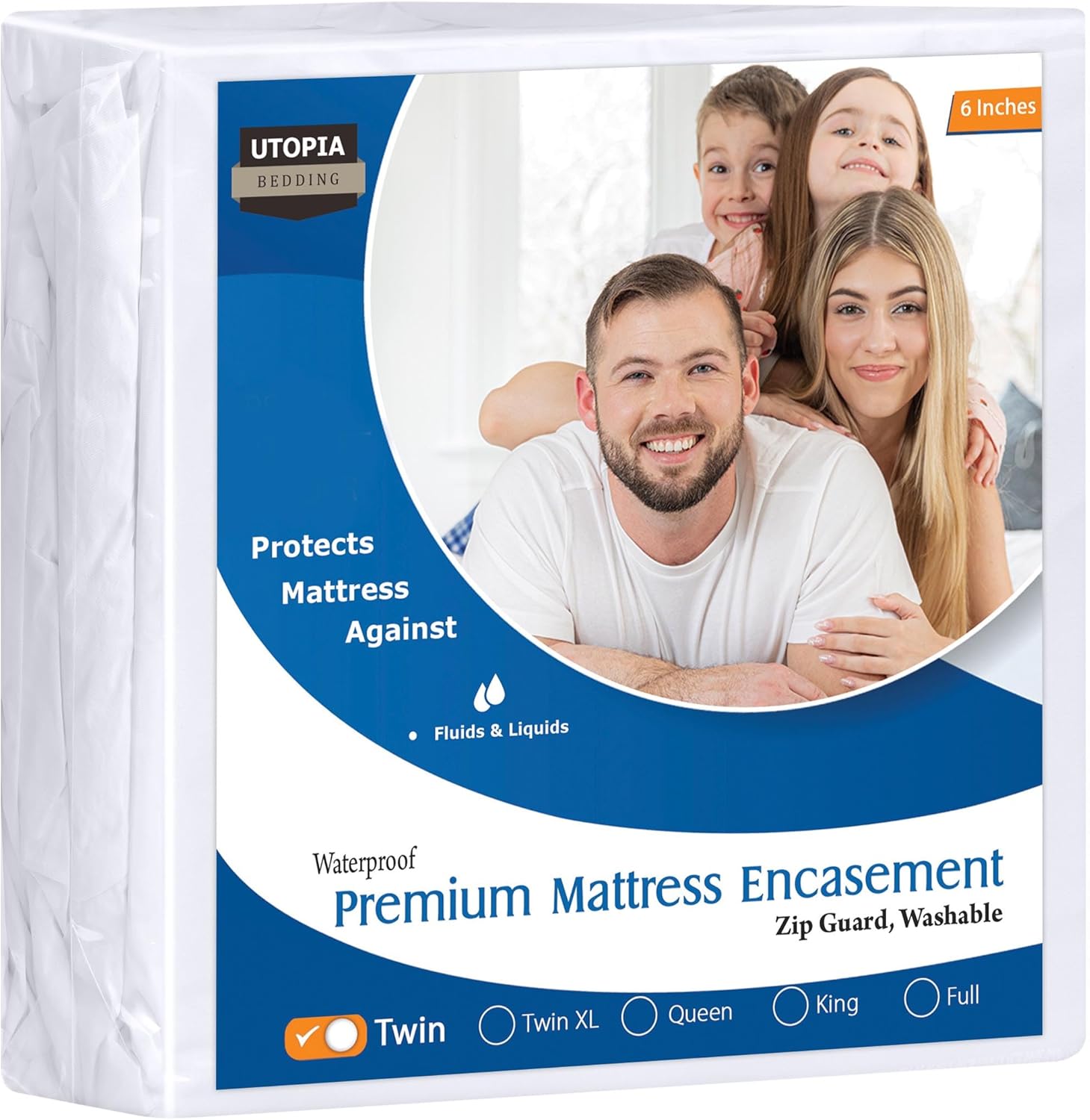 Utopia Bedding Premium Waterproof Zippered Mattress Encasement (Fits 6 Inches Ma...