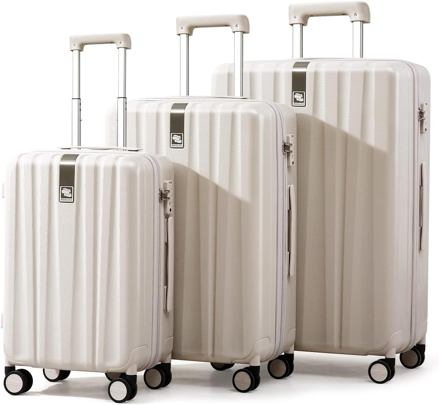 Hanke Luggage Sets 3 piece Carry On Luggage with Wheels PC Hard Shell Suitcases...