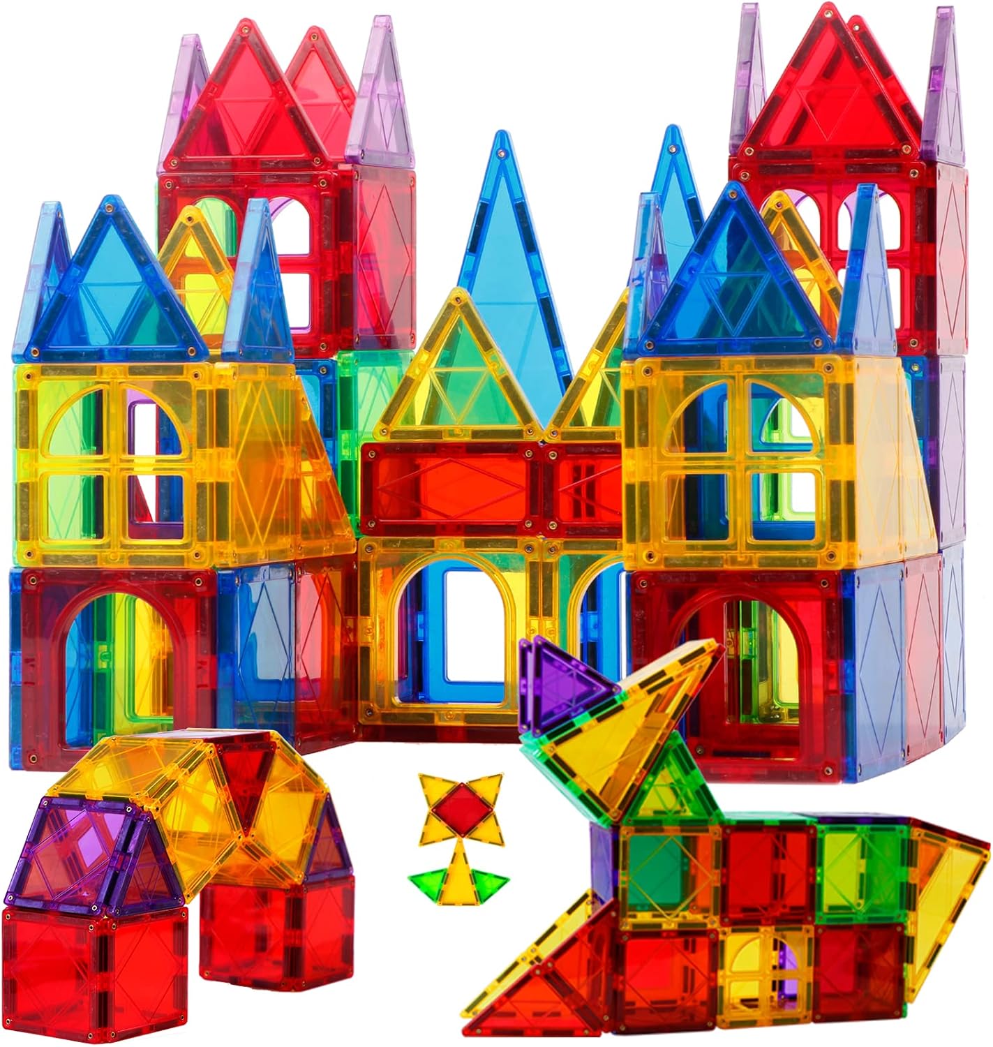 MAGBLOCK Magnet Toys Kids Magnetic Building Tiles 100 Pcs 3D Magnetic Blocks Pre...