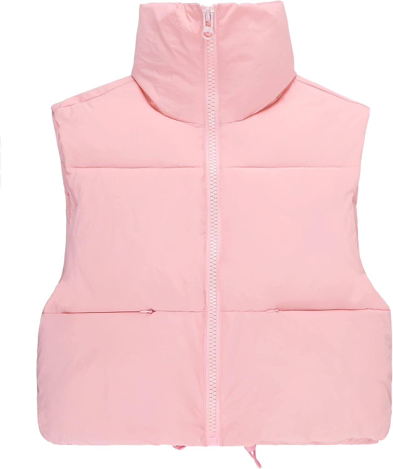UANEO Cropped Puffer Vest Women Zip Up Stand Collar Sleeveless Padded Crop Puffy...