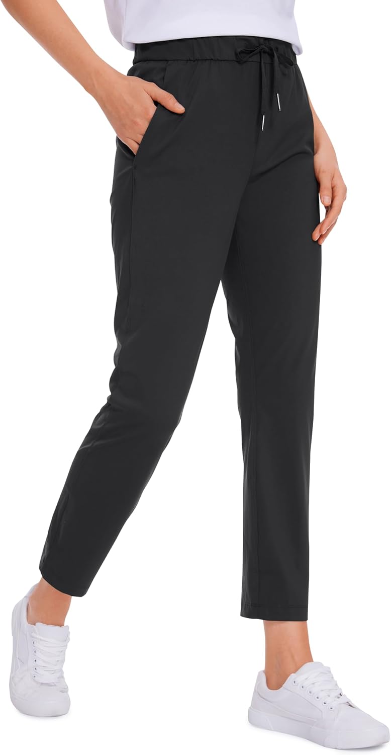 CRZ YOGA Womens 4-Way Stretch Ankle Golf Pants - 7/8 Dress Work Pants Pockets At...