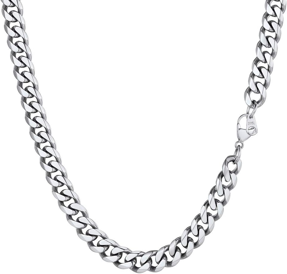 PROSTEEL Men Sturdy Cuban Chain Necklace, 3/6/9/12mm, 14" 18" 20" 22" 24" 26" 28...