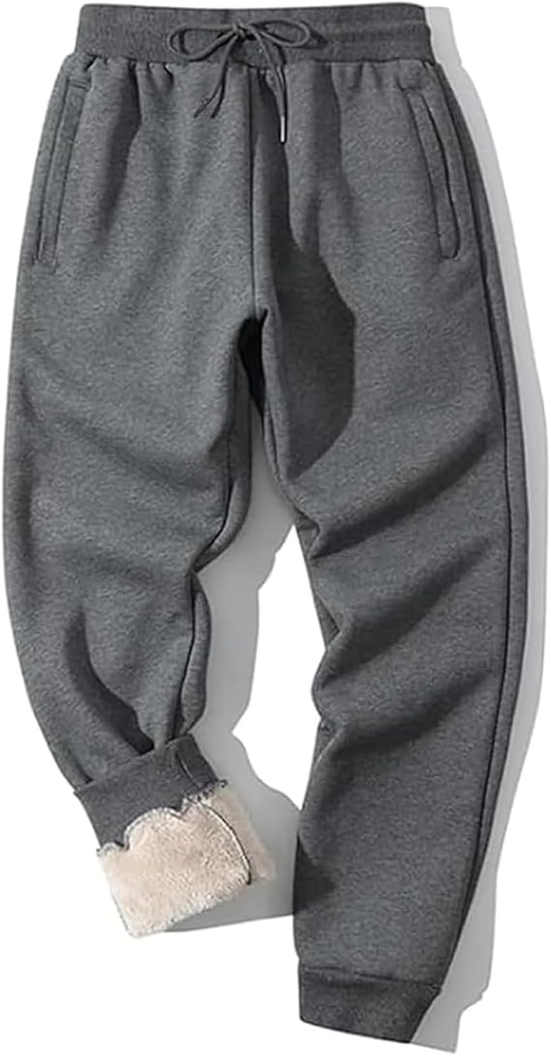 Shiyifa Men's Winter Warm Fleece Sherpa Lined Sweatpants Active Thermal Track Jo...