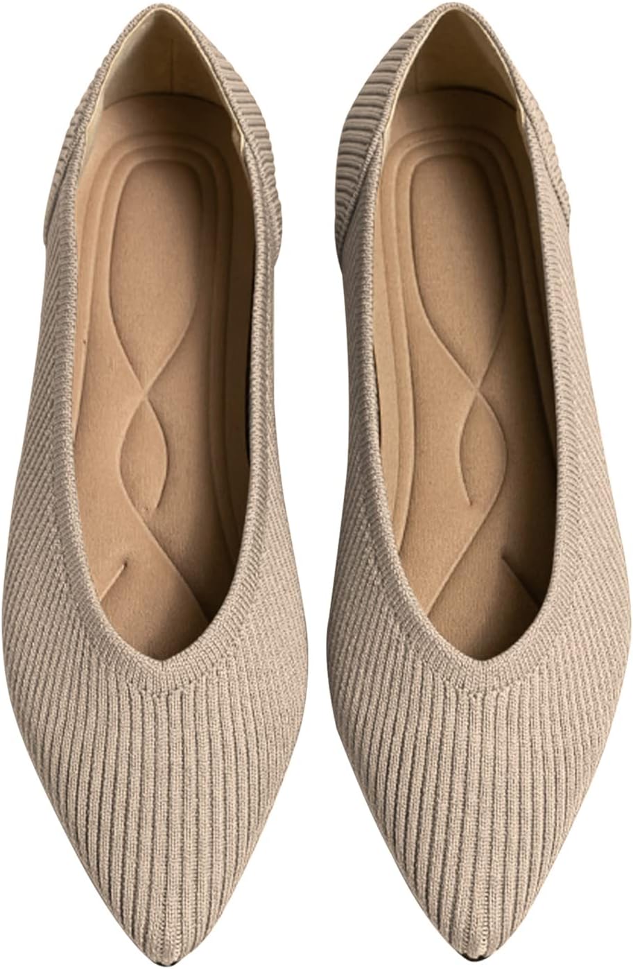 Women's Flats Shoes Pointed Toe Knit Ballet Comfortable Dressy Slip On Flat 10 B...
